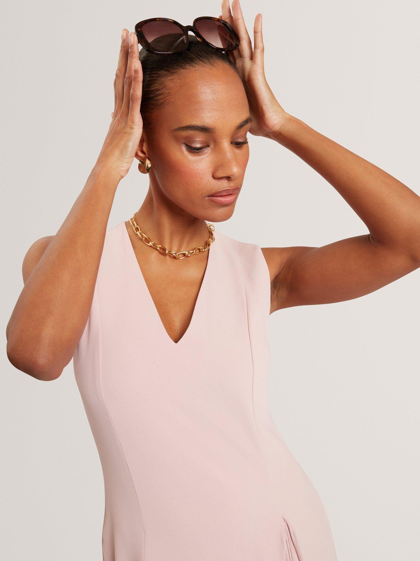 Image 4 of 7 of Ted Baker Midi Dress With Pleat Detail