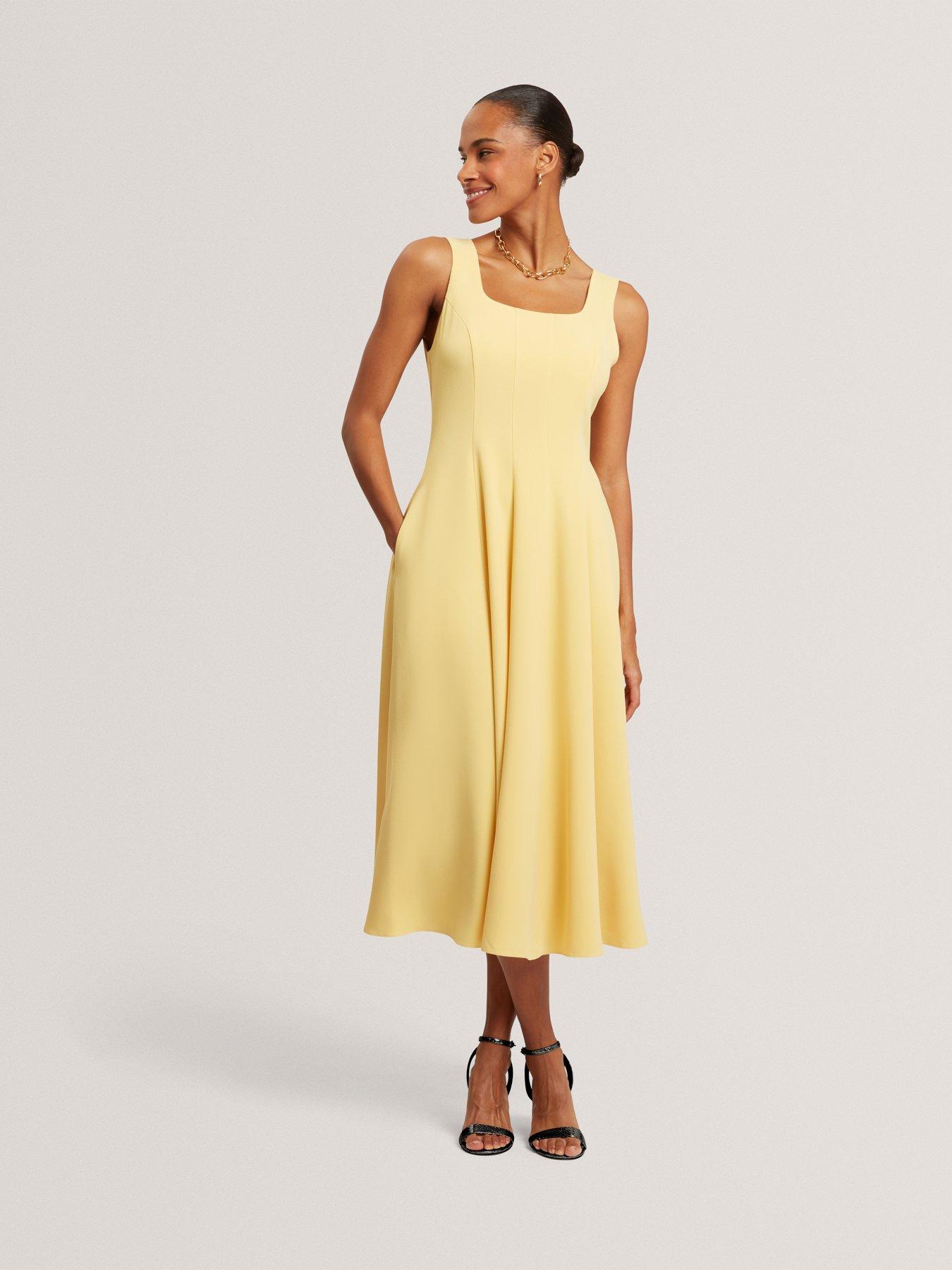 Ted Baker Panelled Midi Dress - Yellow