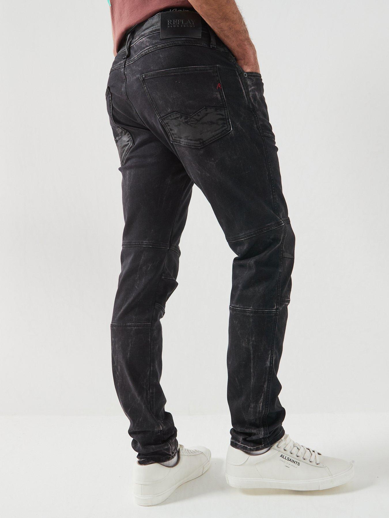 Image 2 of 6 of Replay Replay Biker Slim Jeans - Black