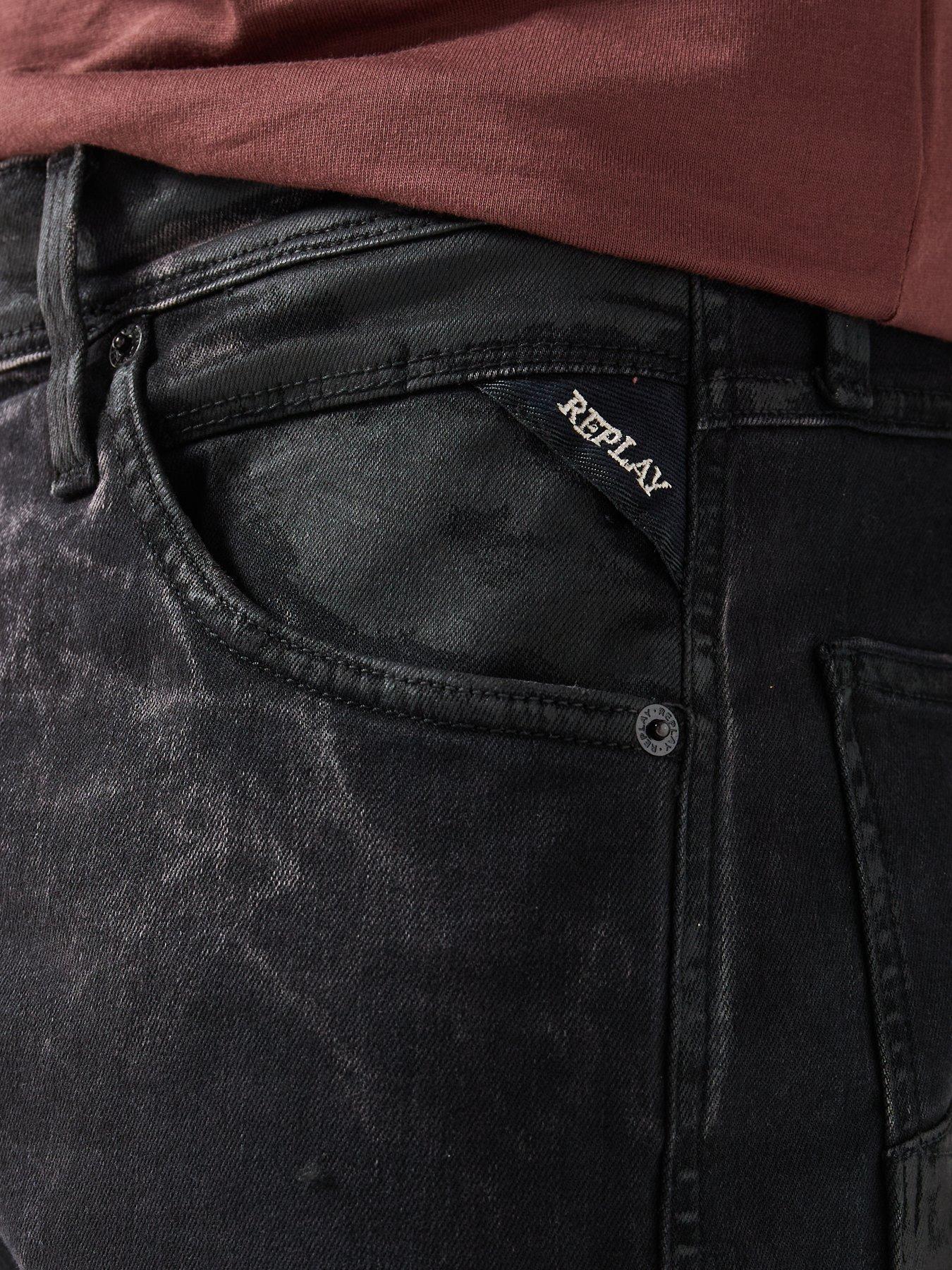 Image 4 of 6 of Replay Replay Biker Slim Jeans - Black