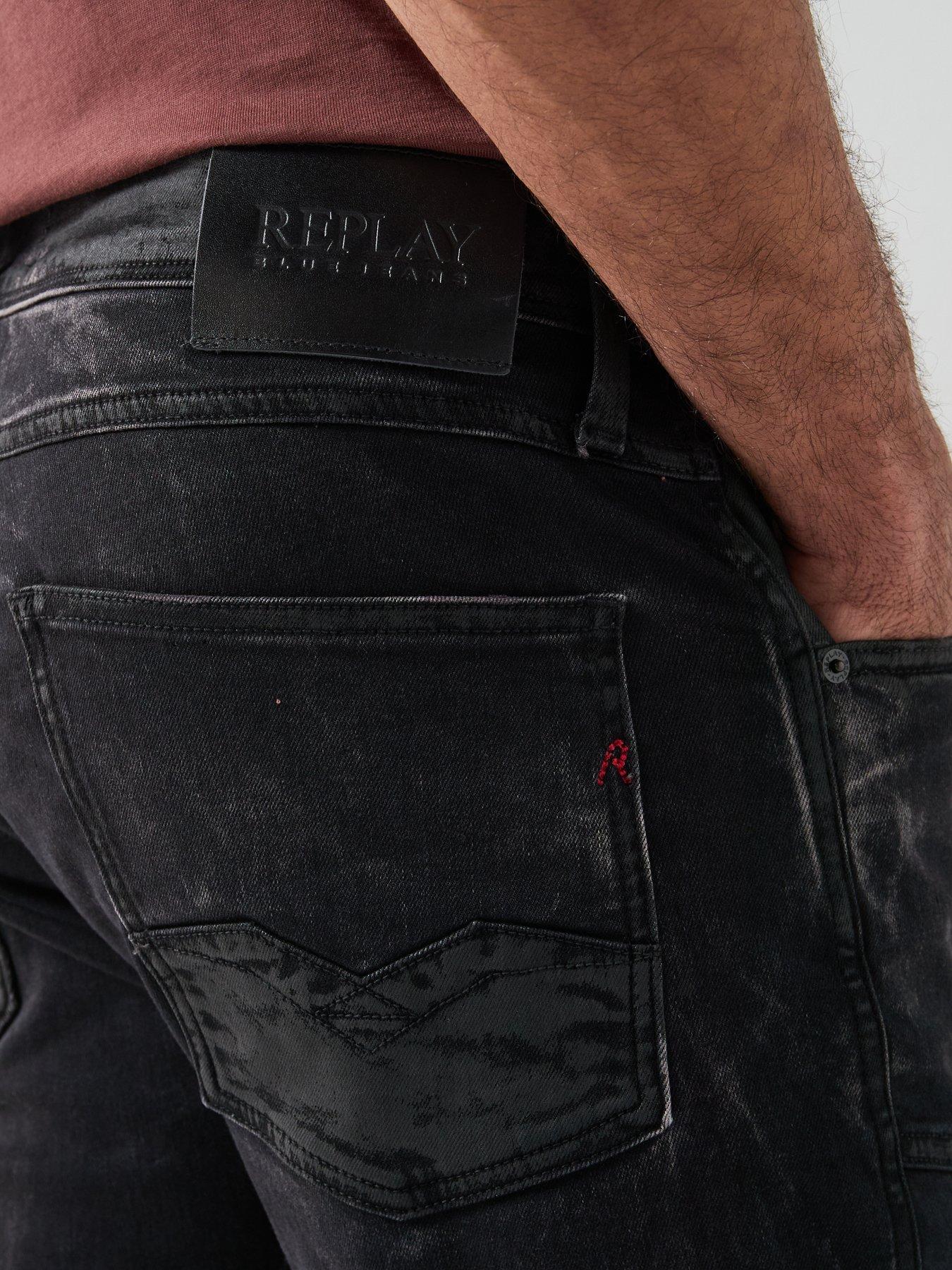 Image 5 of 6 of Replay Replay Biker Slim Jeans - Black