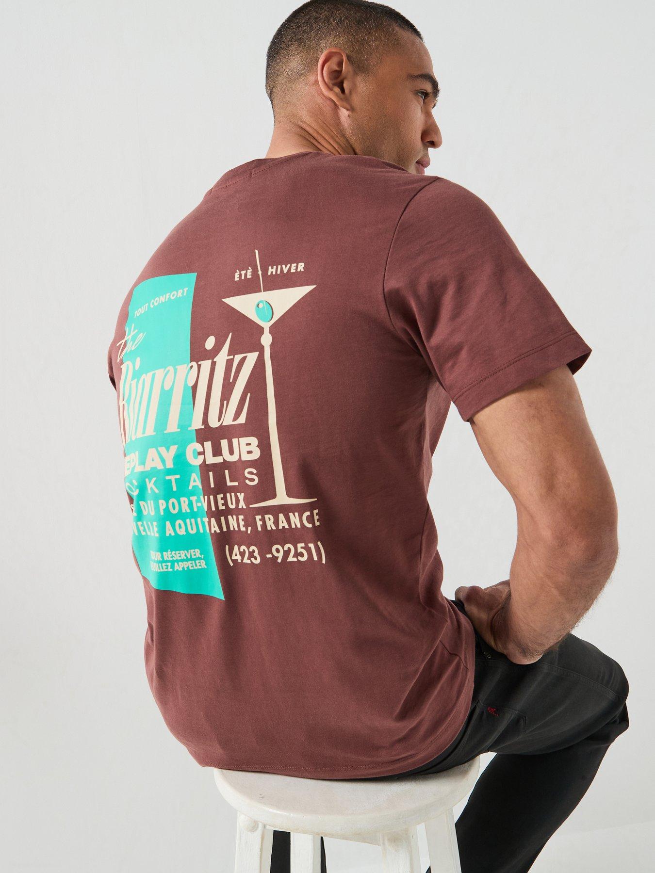 Replay Replay Biarritz Club Back Graphic T-shirt - Brown