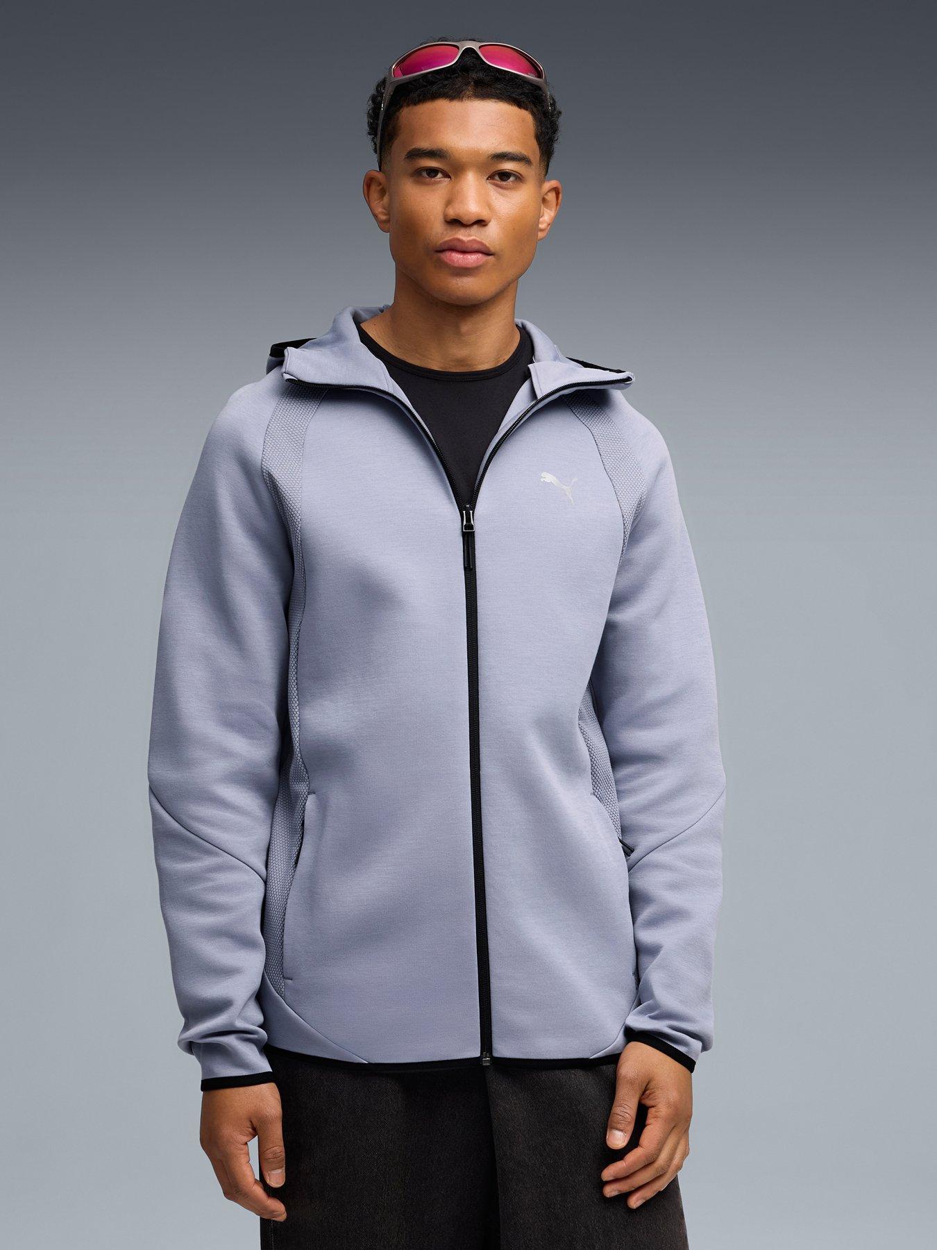 Puma Mens Evostripe Fz Hoodie Dk - Grey
