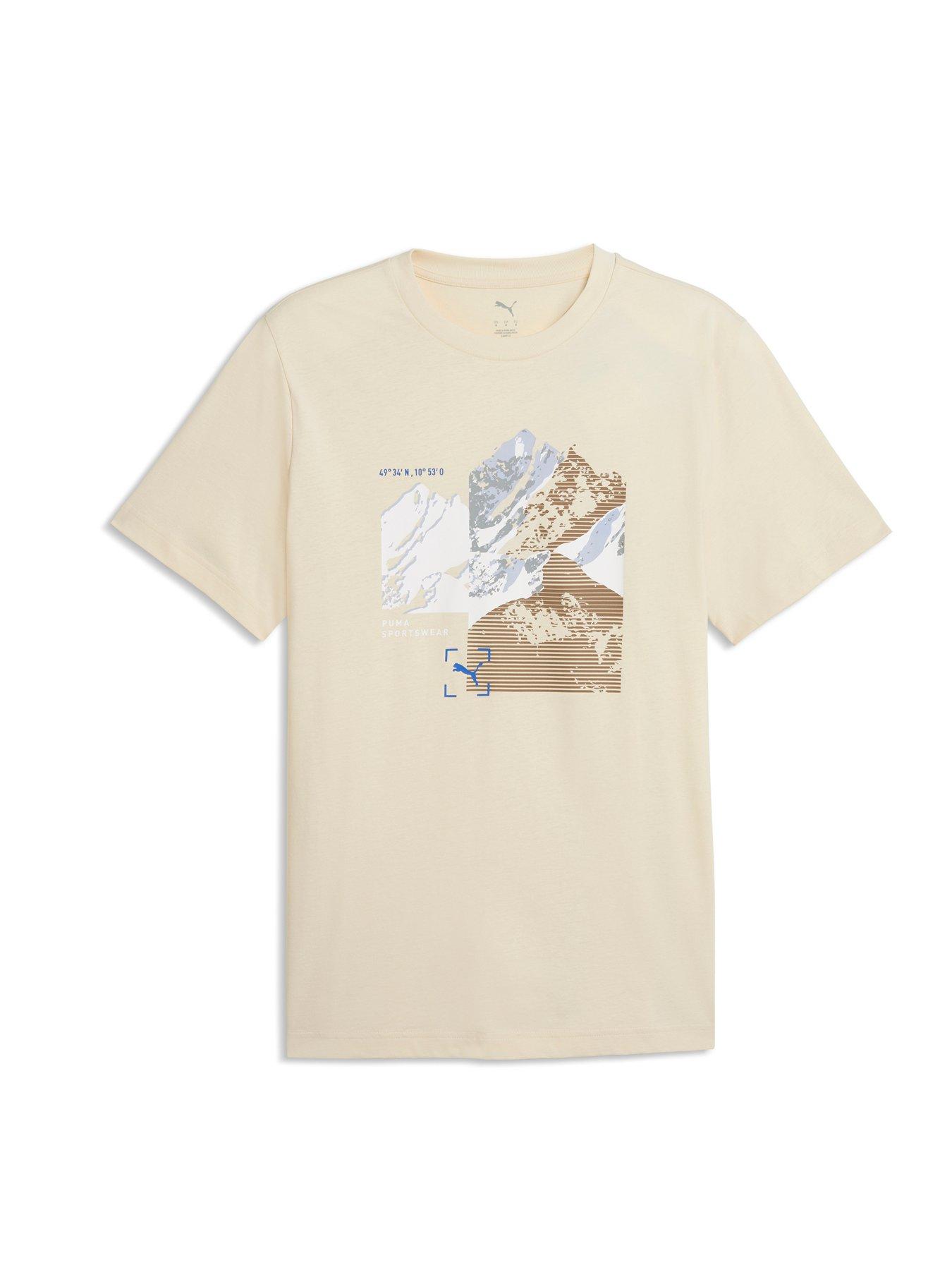 Puma Mens Graphic Mountain Short Sleeve T-Shirt - White