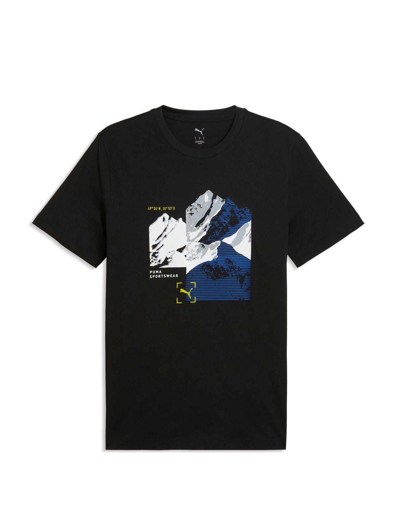 Puma Mens Graphic Mountain Short Sleeve T-Shirt - Black