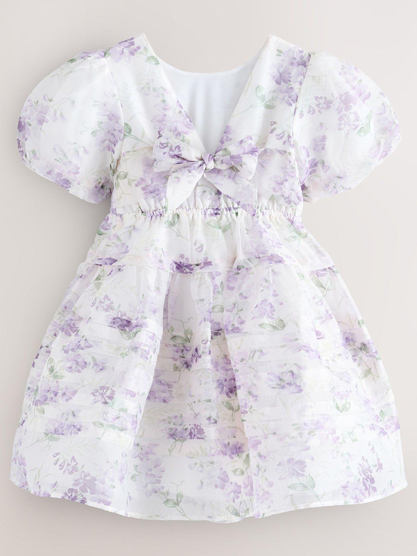 Image 2 of 7 of Laura Ashley Older Girls Corsage Floral Occasion Dress - White
