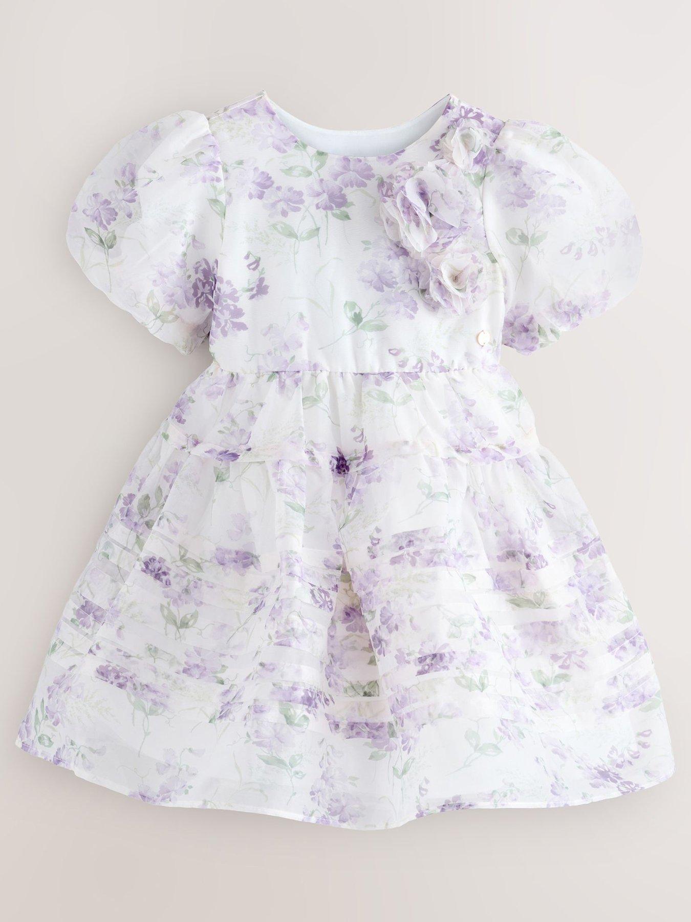Image 3 of 7 of Laura Ashley Older Girls Corsage Floral Occasion Dress - White