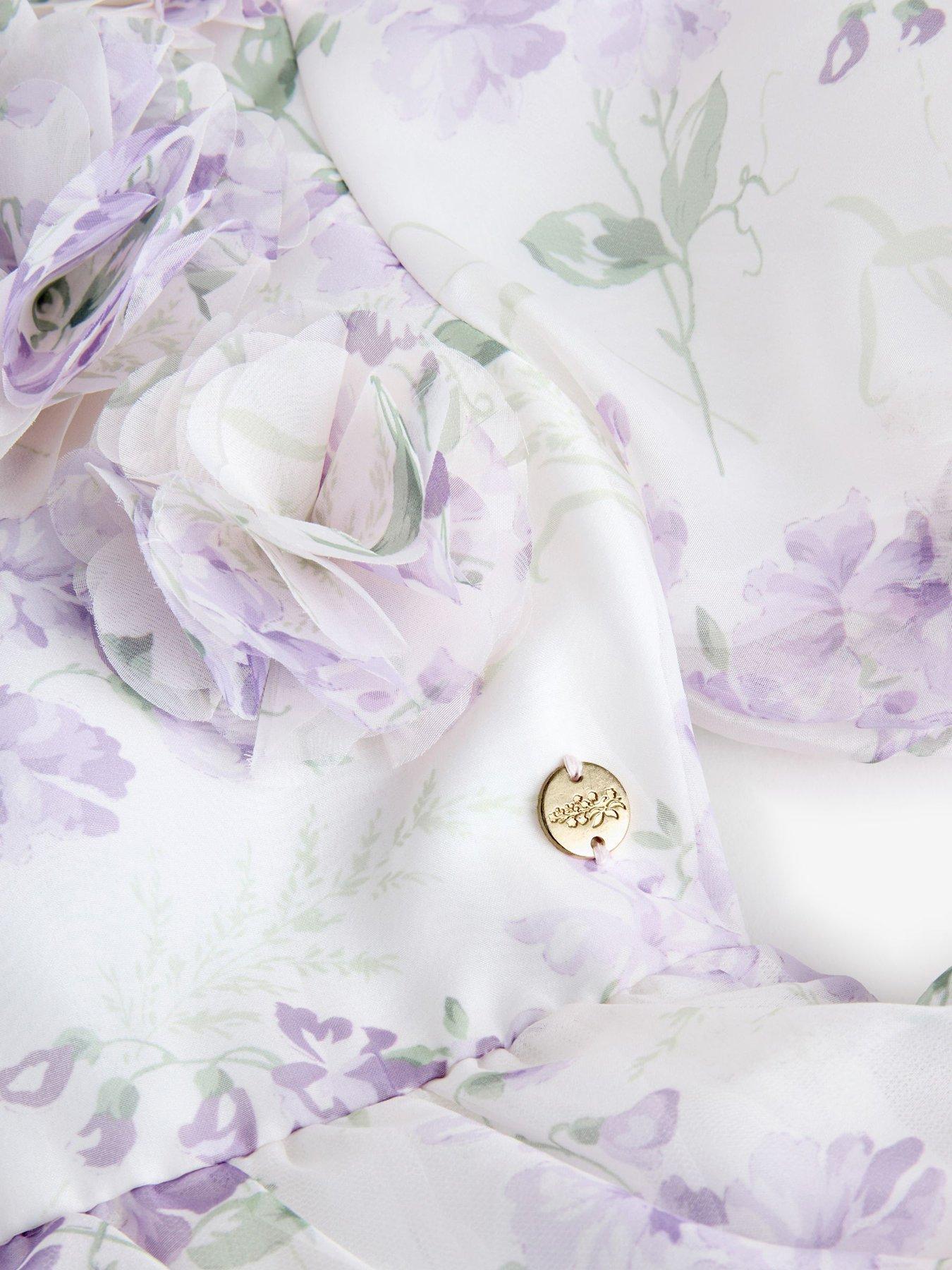 Image 5 of 7 of Laura Ashley Older Girls Corsage Floral Occasion Dress - White