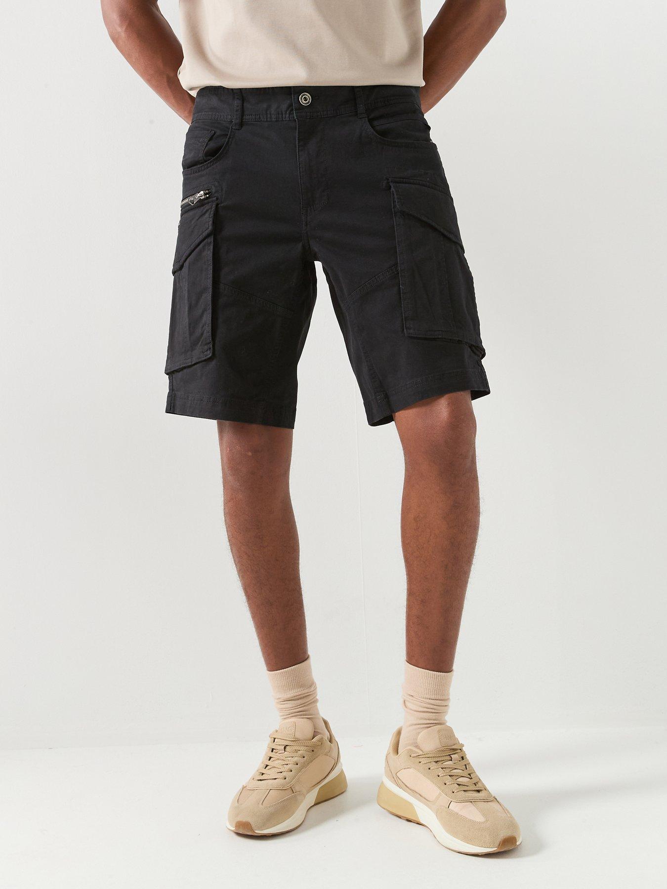 Image 1 of 5 of Replay Joe Cargo Shorts Cargo Shorts - Black