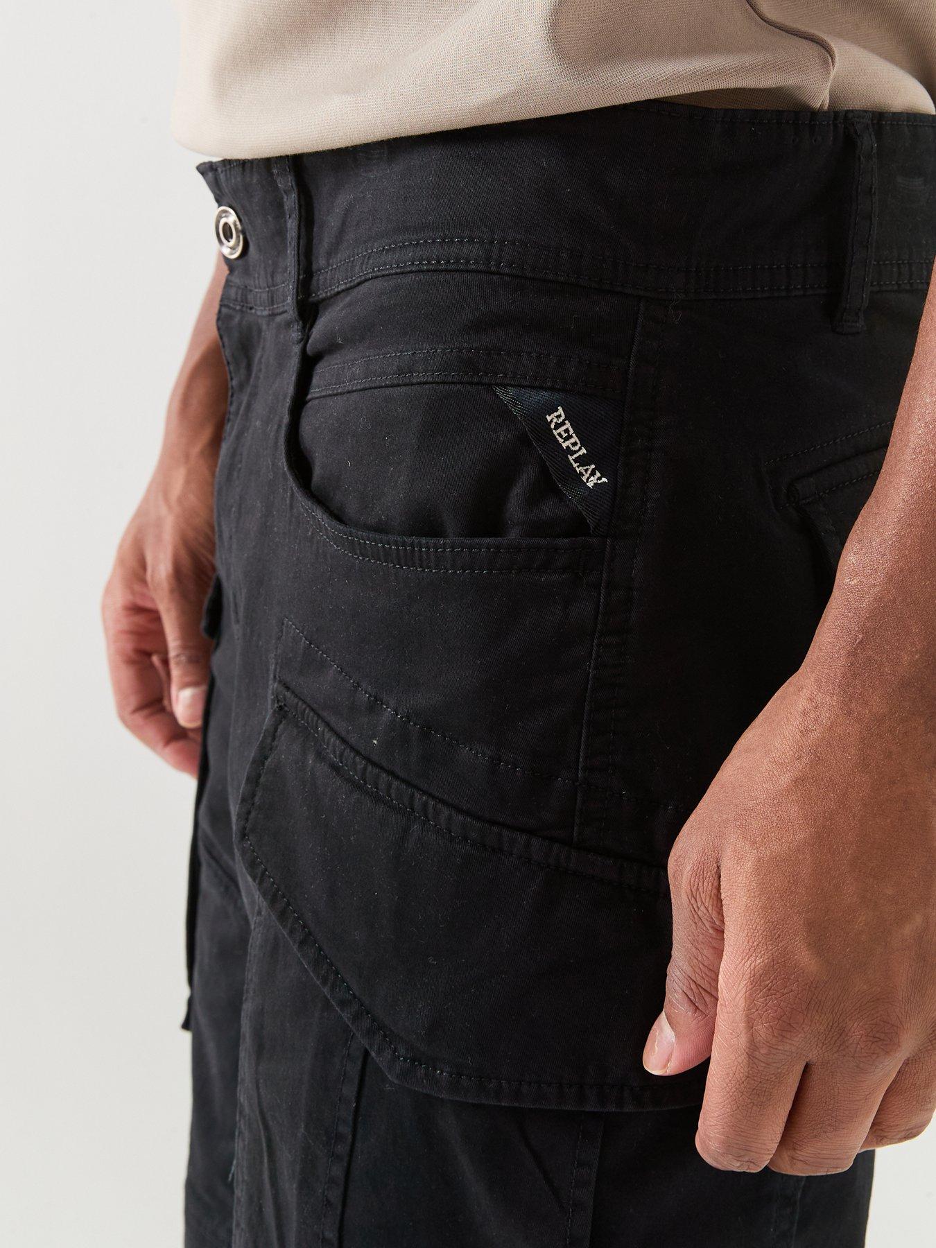 Image 4 of 5 of Replay Joe Cargo Shorts Cargo Shorts - Black