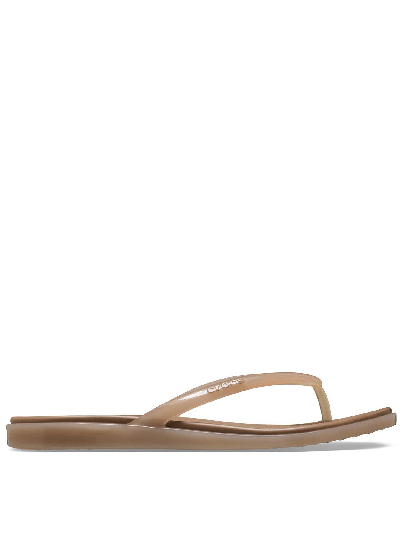 Crocs Miami Jelly Round Toe Flip Sandal - Milk Chocolate Jelly
