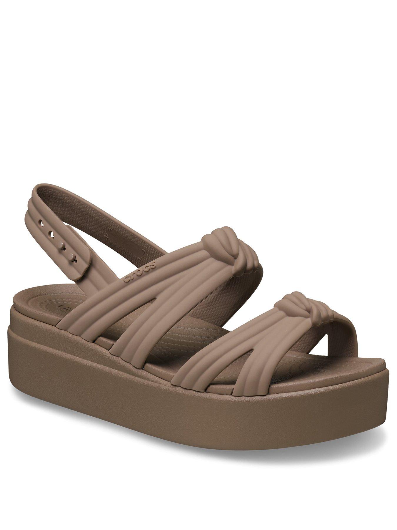 Image 2 of 6 of Crocs Brooklyn Knot Low Wedge Sandal - Latte