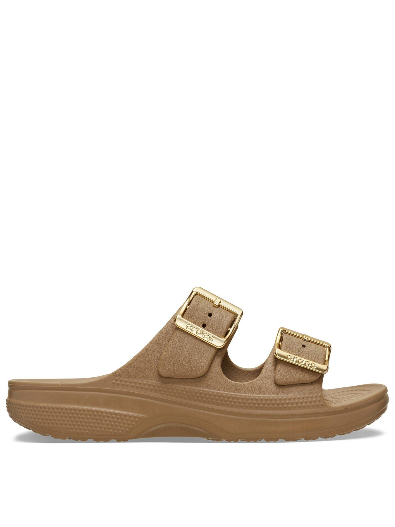 Crocs Saturday Metallic Buckle Sandals - Sepia