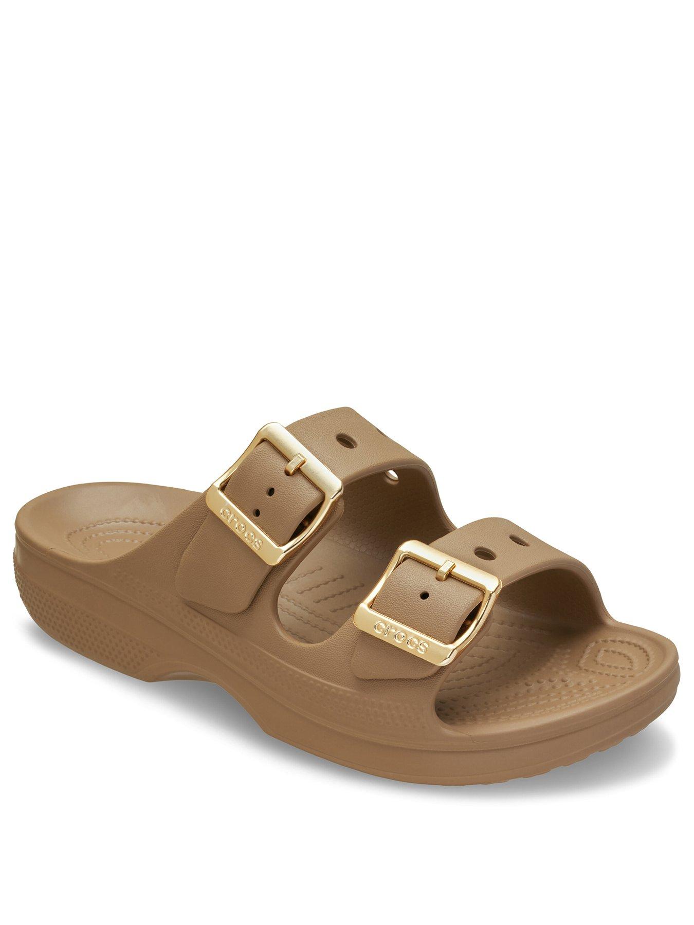 Image 2 of 6 of Crocs Saturday Metallic Buckle Sandals - Sepia