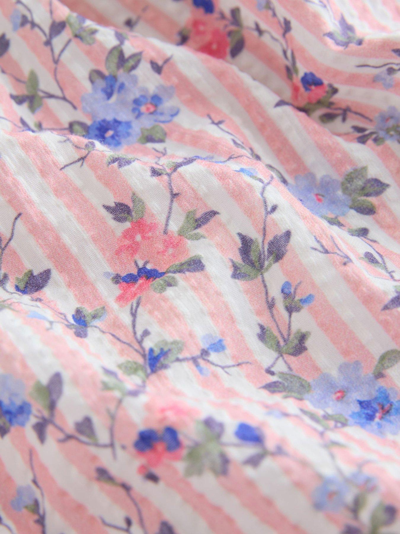 Image 4 of 7 of Laura Ashley Older Girls Stripe Floral Dress - Pink