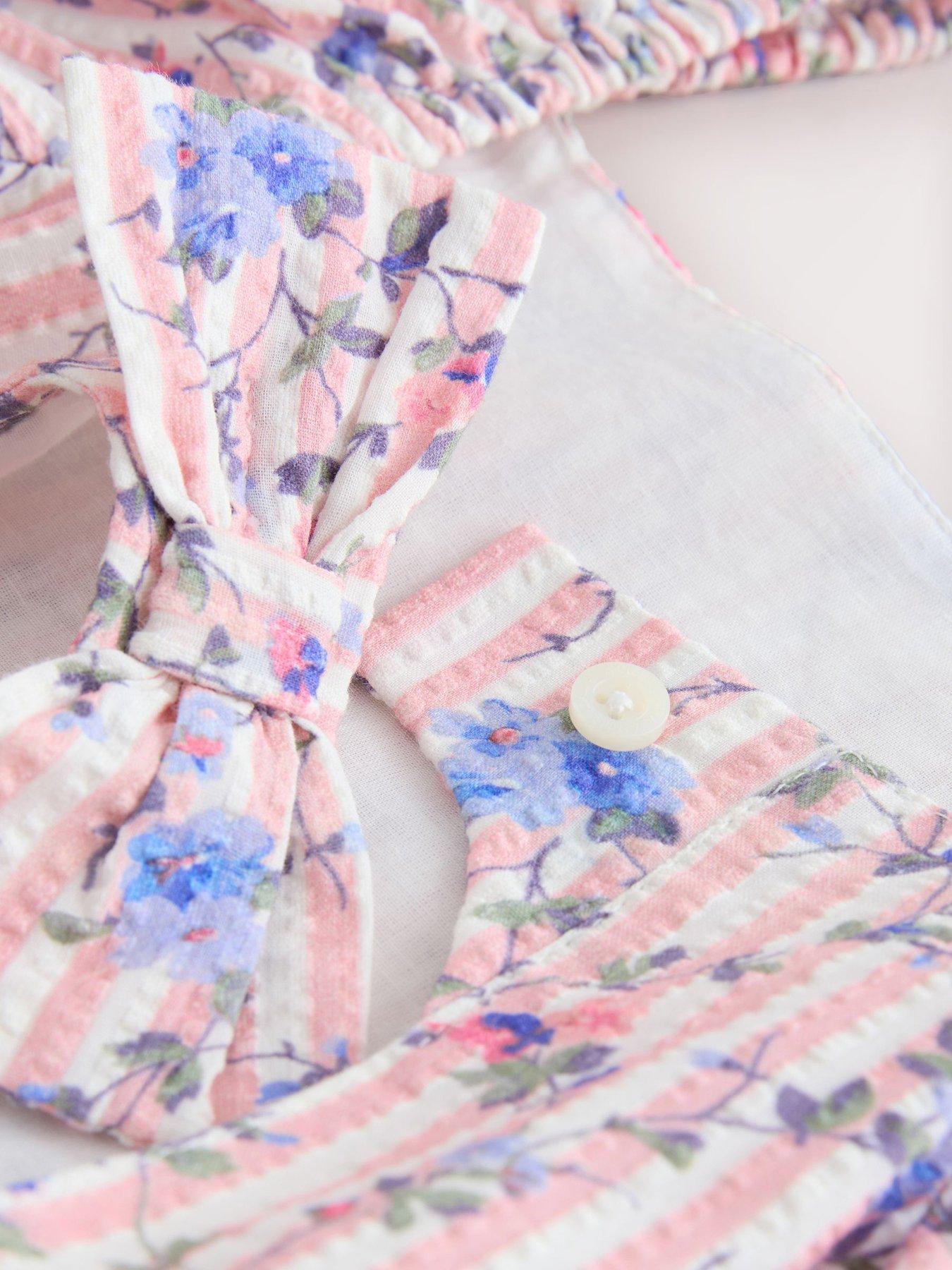 Image 5 of 7 of Laura Ashley Older Girls Stripe Floral Dress - Pink