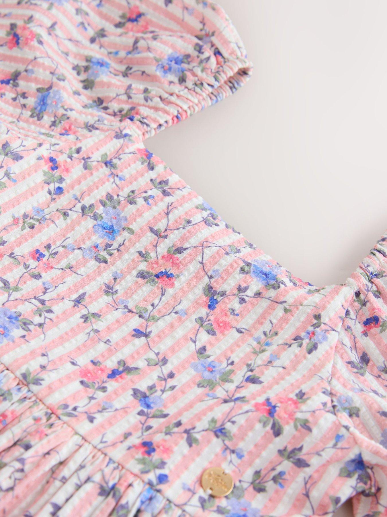 Image 6 of 7 of Laura Ashley Older Girls Stripe Floral Dress - Pink