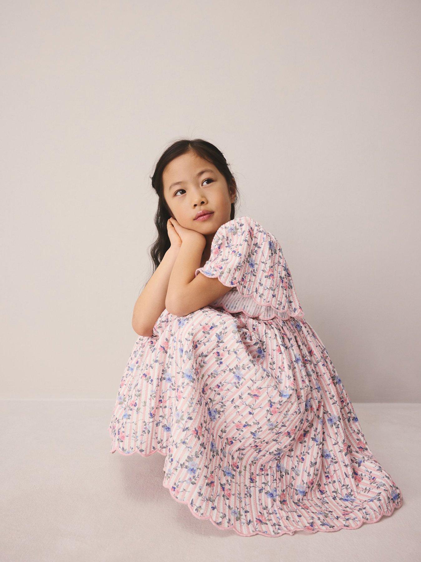 Image 7 of 7 of Laura Ashley Older Girls Stripe Floral Dress - Pink