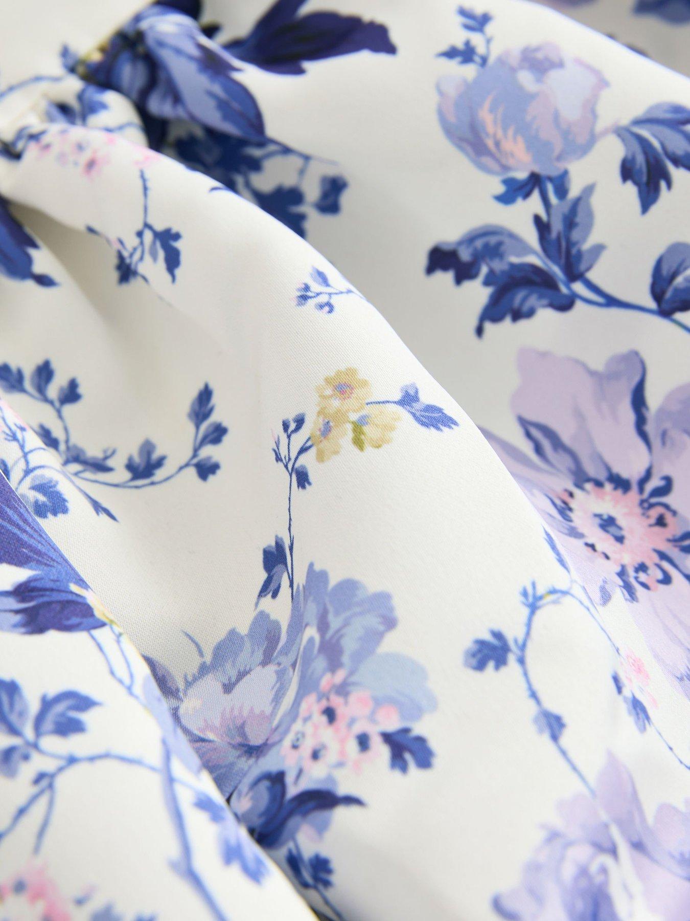Image 5 of 7 of Laura Ashley Younger Girls Peony Garden Top and Skirt Set - White/Blue
