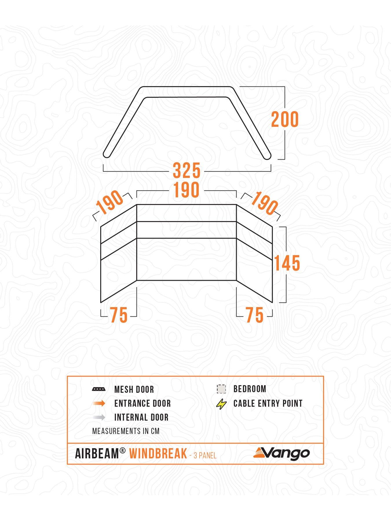 Image 3 of 7 of Vango AIRBEAM WINDBREAK - 3 PANEL -