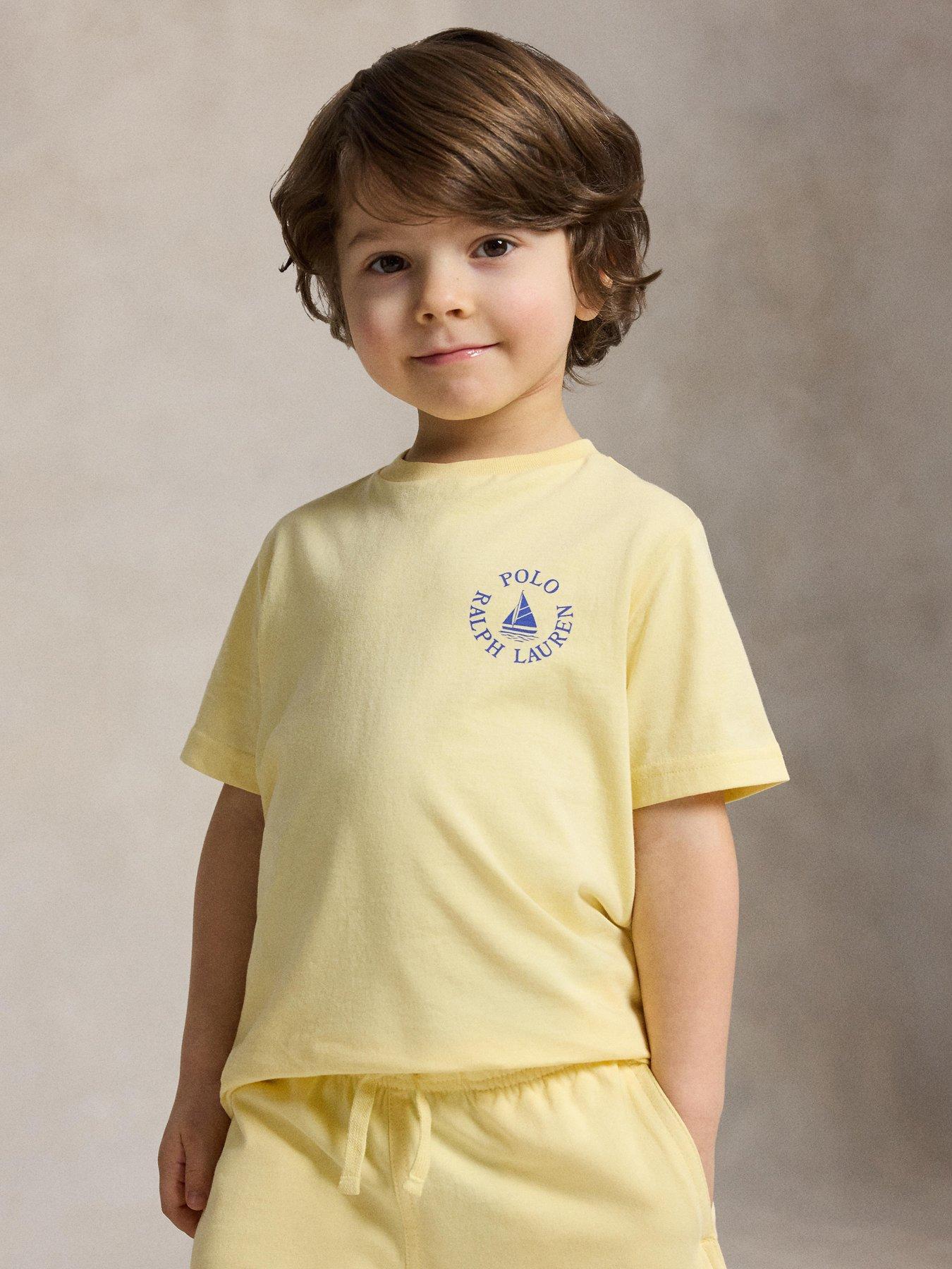 Image 1 of 5 of Polo Ralph Lauren Boys Short Sleeve Chest Logo T-Shirt - Yellow