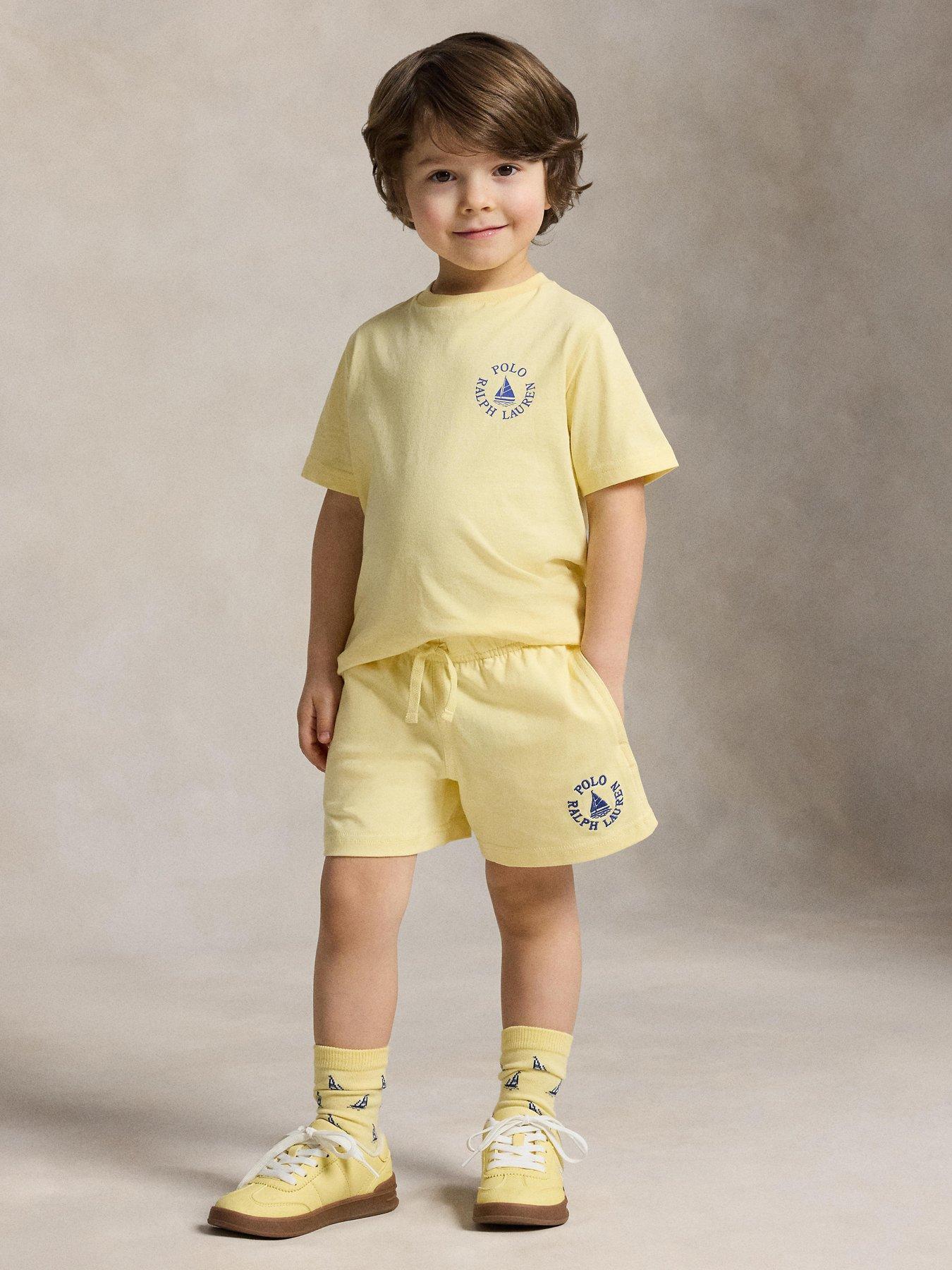 Image 4 of 5 of Polo Ralph Lauren Boys Short Sleeve Chest Logo T-Shirt - Yellow