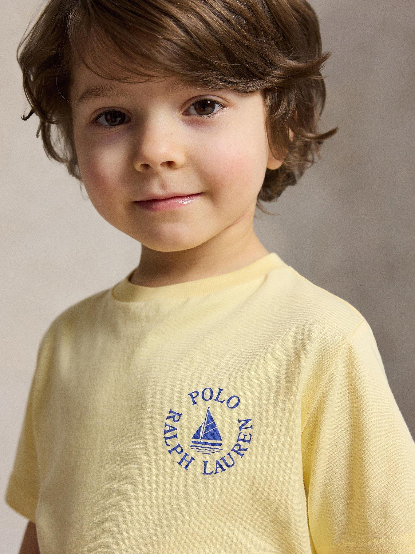 Image 5 of 5 of Polo Ralph Lauren Boys Short Sleeve Chest Logo T-Shirt - Yellow