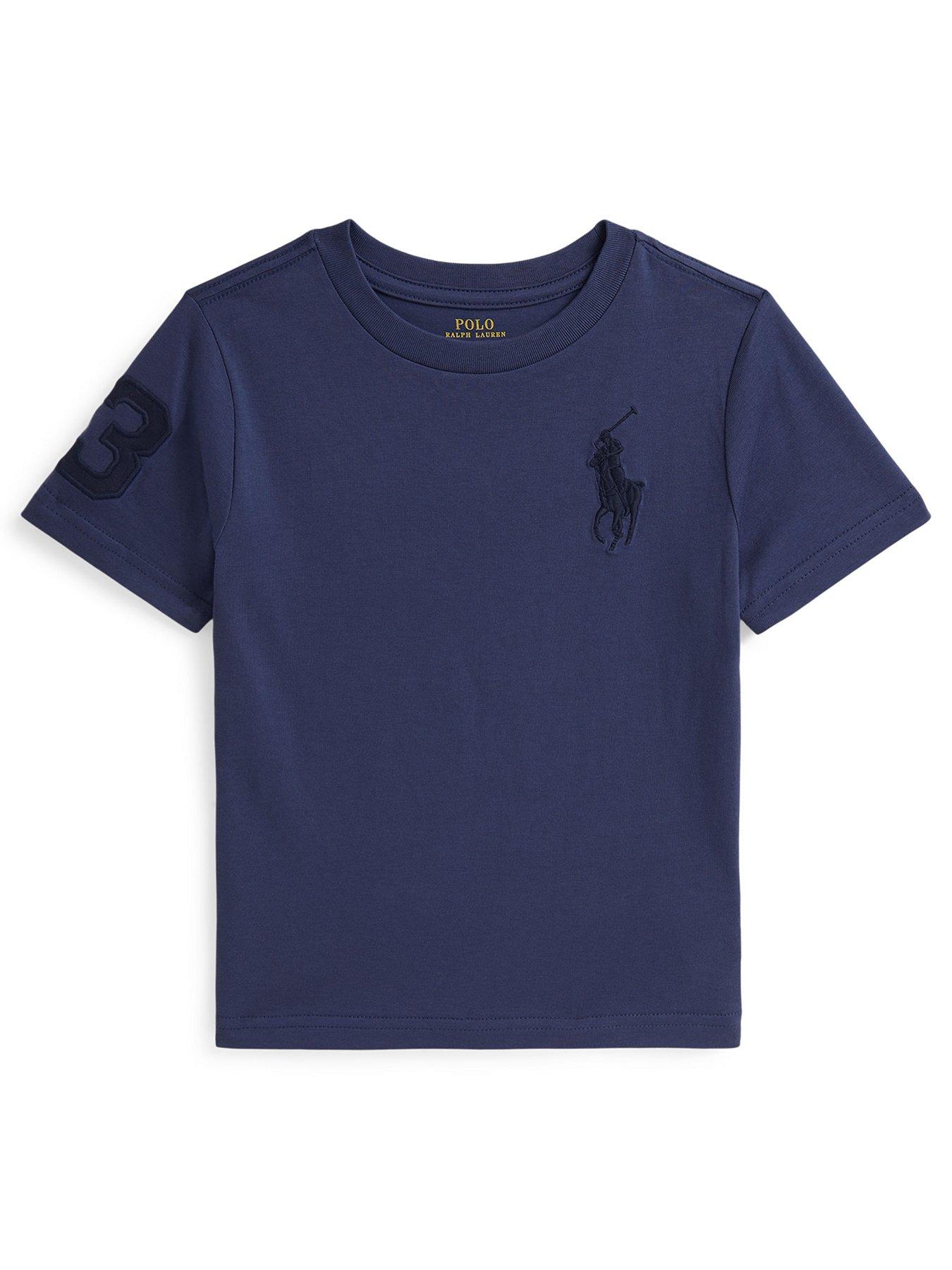 Polo Ralph Lauren Younger Boys No.3 Short Sleeve T-shirt, Navy, Size 6 Years