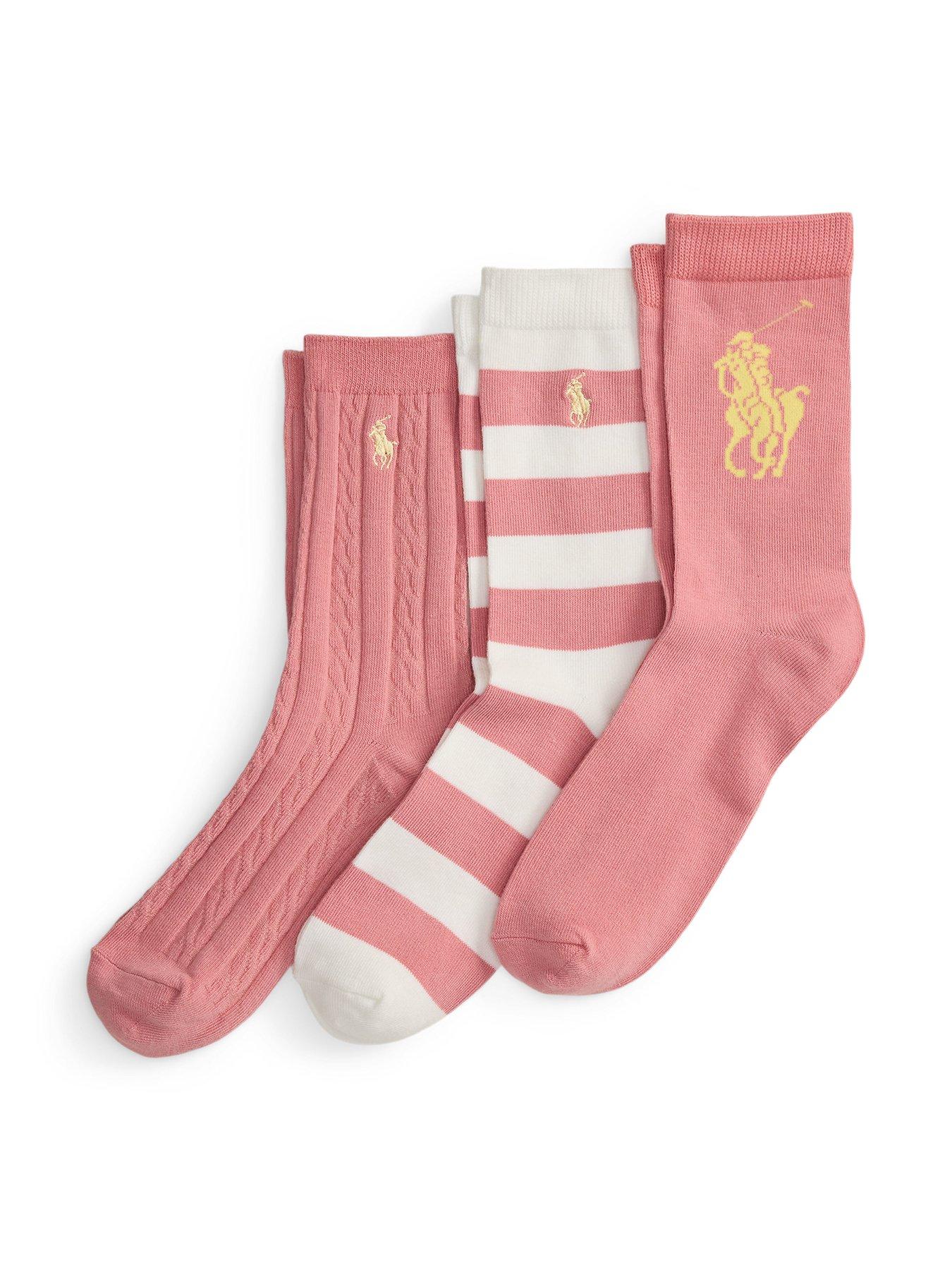 Polo Ralph Lauren Girls 3 Pack Of Socks - Pink