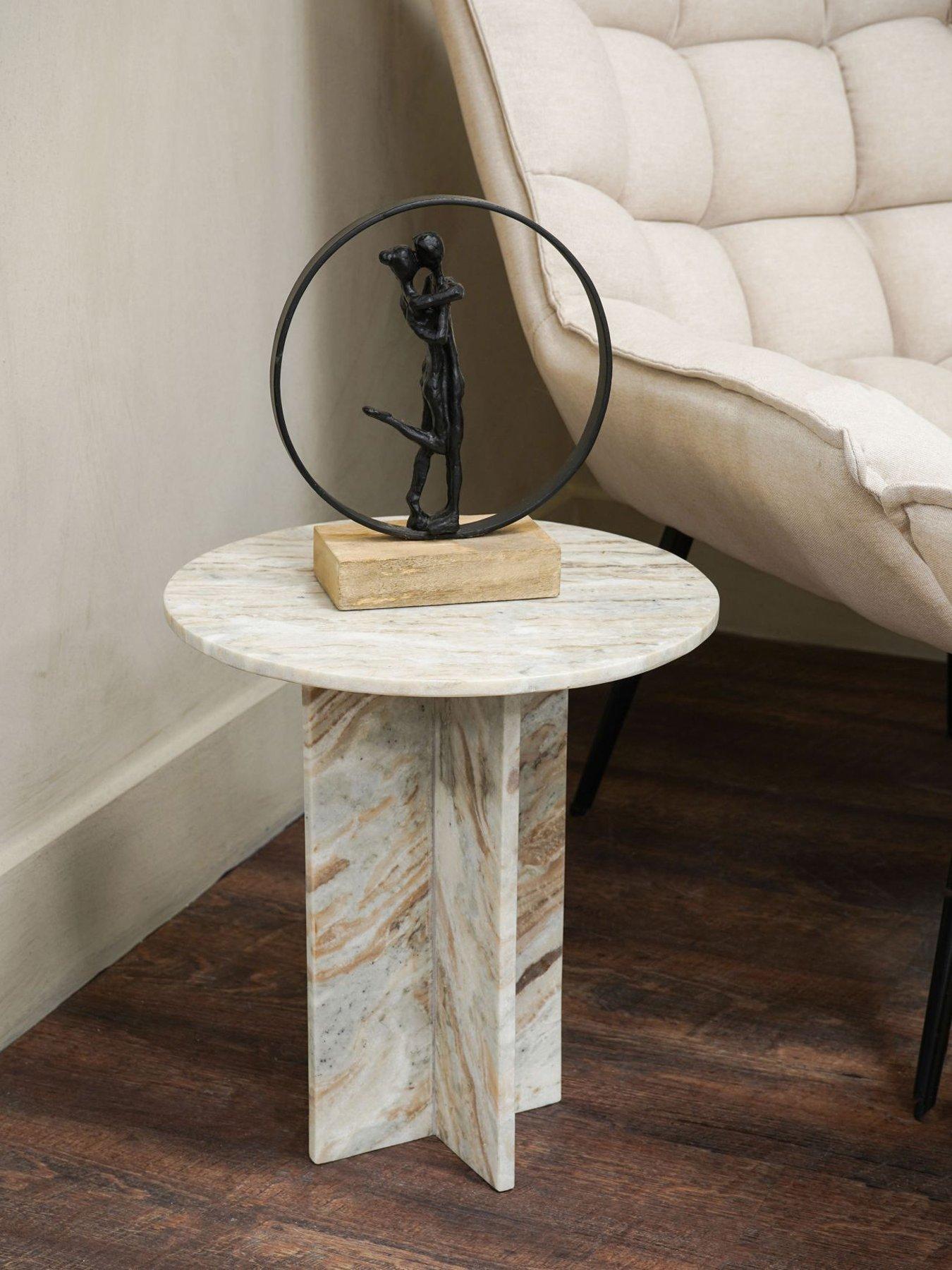 Libra Interiors Cavallo Fantasy Brown Marble Side Table