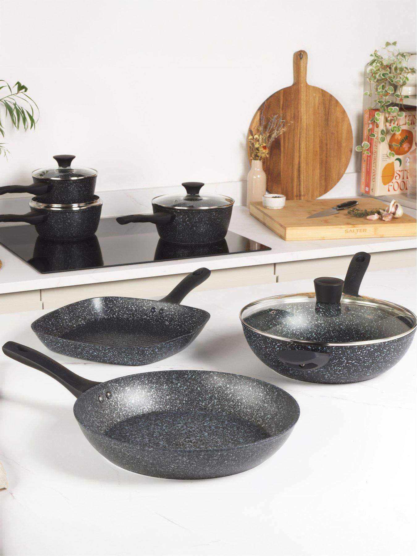 Salter Megastone 3pc Pan Set - Silver