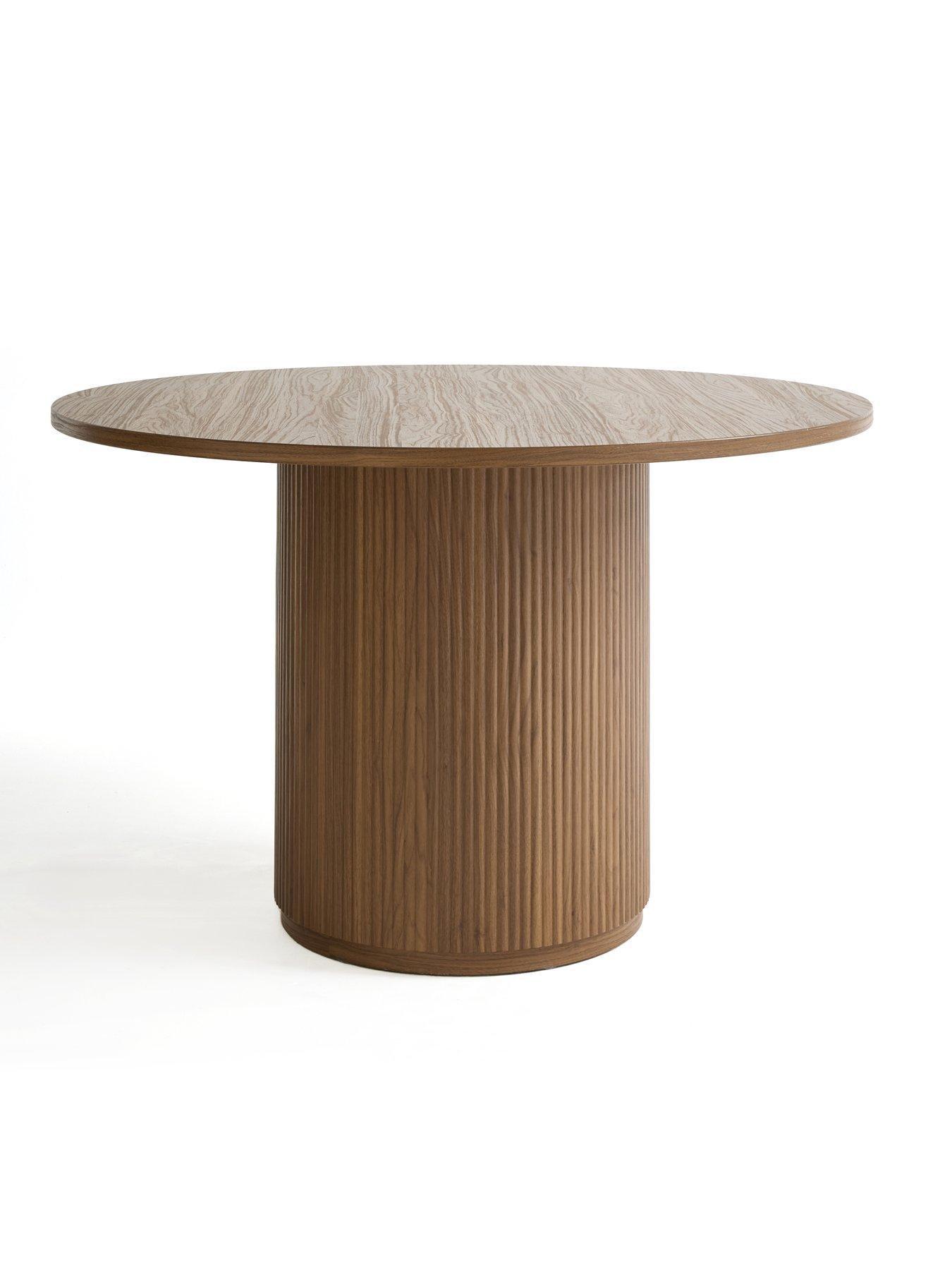 Image 3 of 7 of The Very Collection Carina Mid Oak 120cm Round Dining Table &amp; 4 Nell Boucle Chairs - FSC&reg; Certified