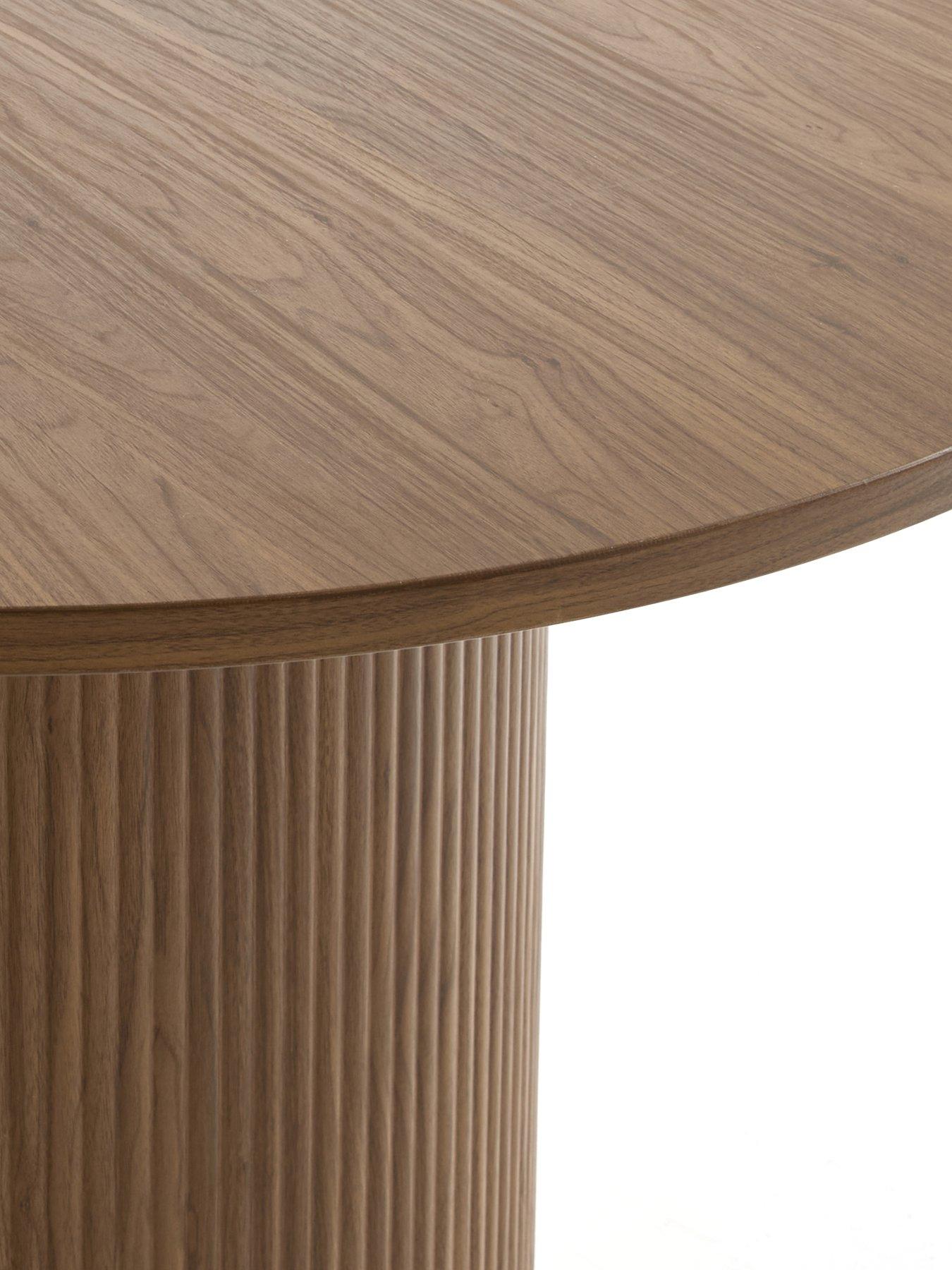 Image 4 of 7 of The Very Collection Carina Mid Oak 120cm Round Dining Table &amp; 4 Nell Boucle Chairs - FSC&reg; Certified