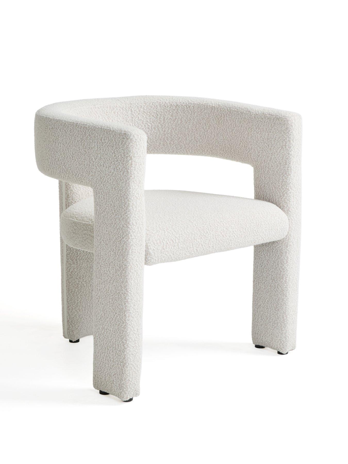 Image 6 of 7 of The Very Collection Carina Mid Oak 120cm Round Dining Table &amp; 4 Nell Boucle Chairs - FSC&reg; Certified