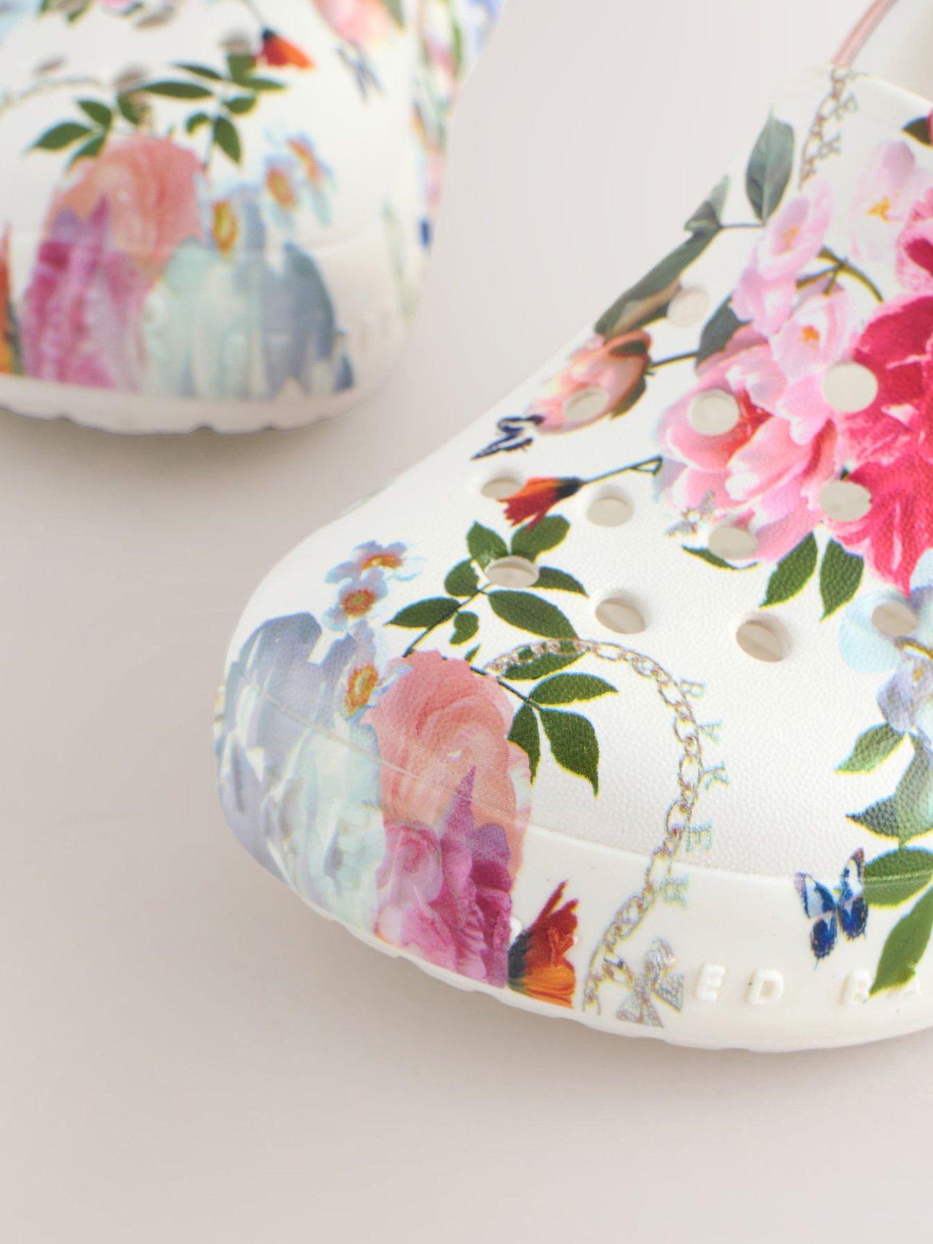 Image 2 of 6 of Ted Baker Younger Girls Floral Bow Light Up&nbsp;Clog Shoes - White