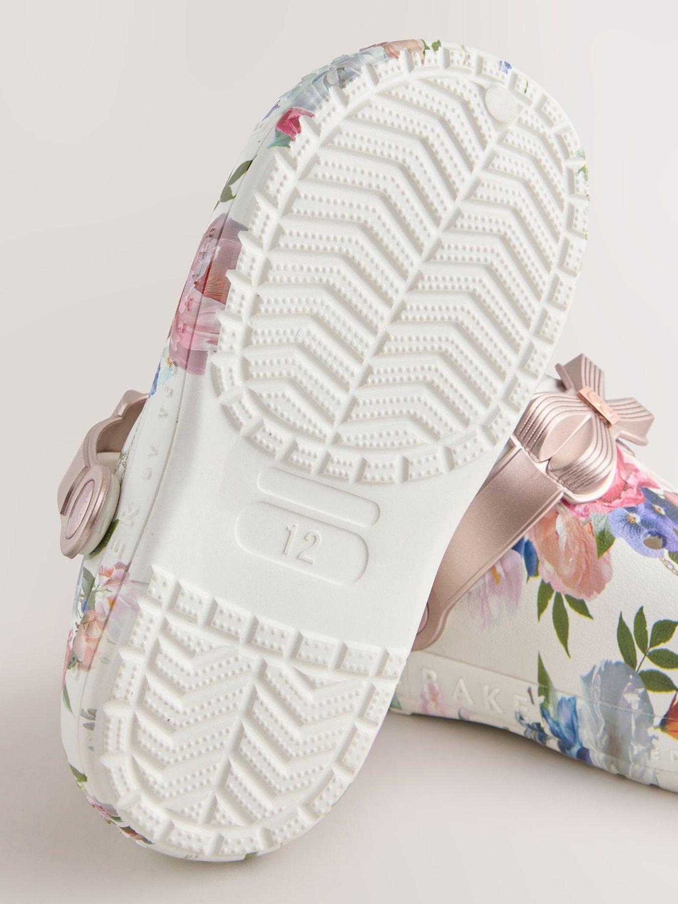 Image 5 of 6 of Ted Baker Girls Floral Bow Clogs - White