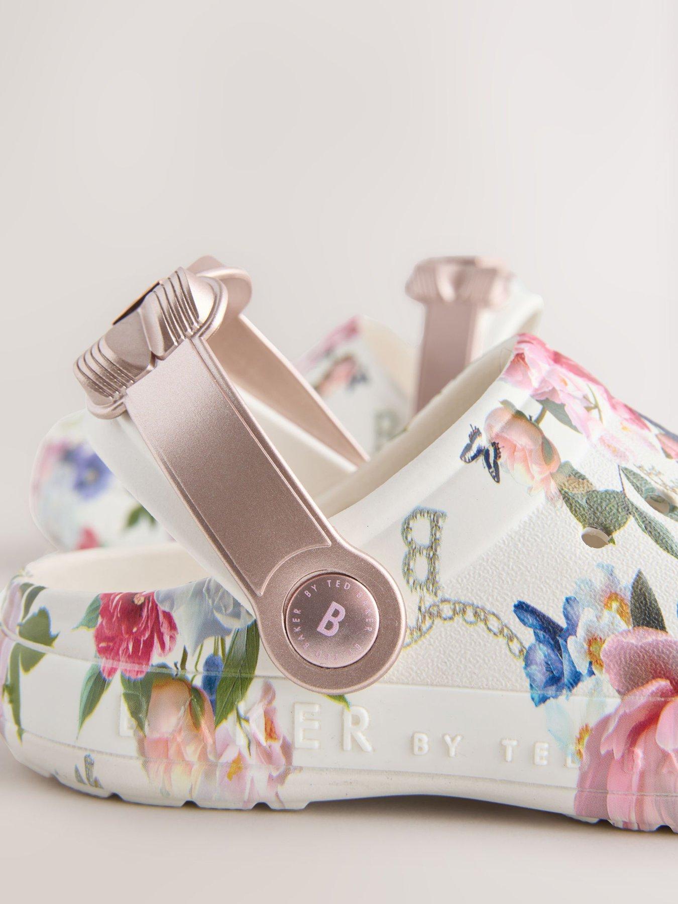 Image 6 of 6 of Ted Baker Girls Floral Bow Clogs - White