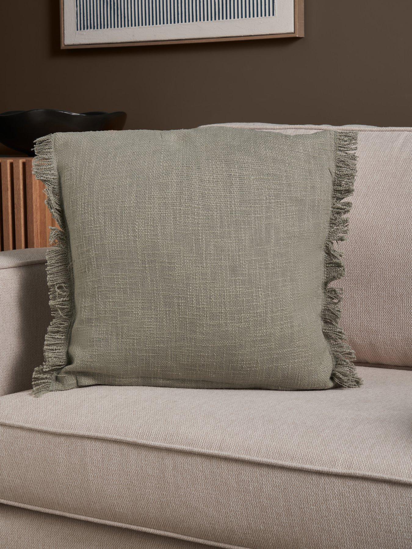 The Very Collection Zen Textured Cushion With Fringe