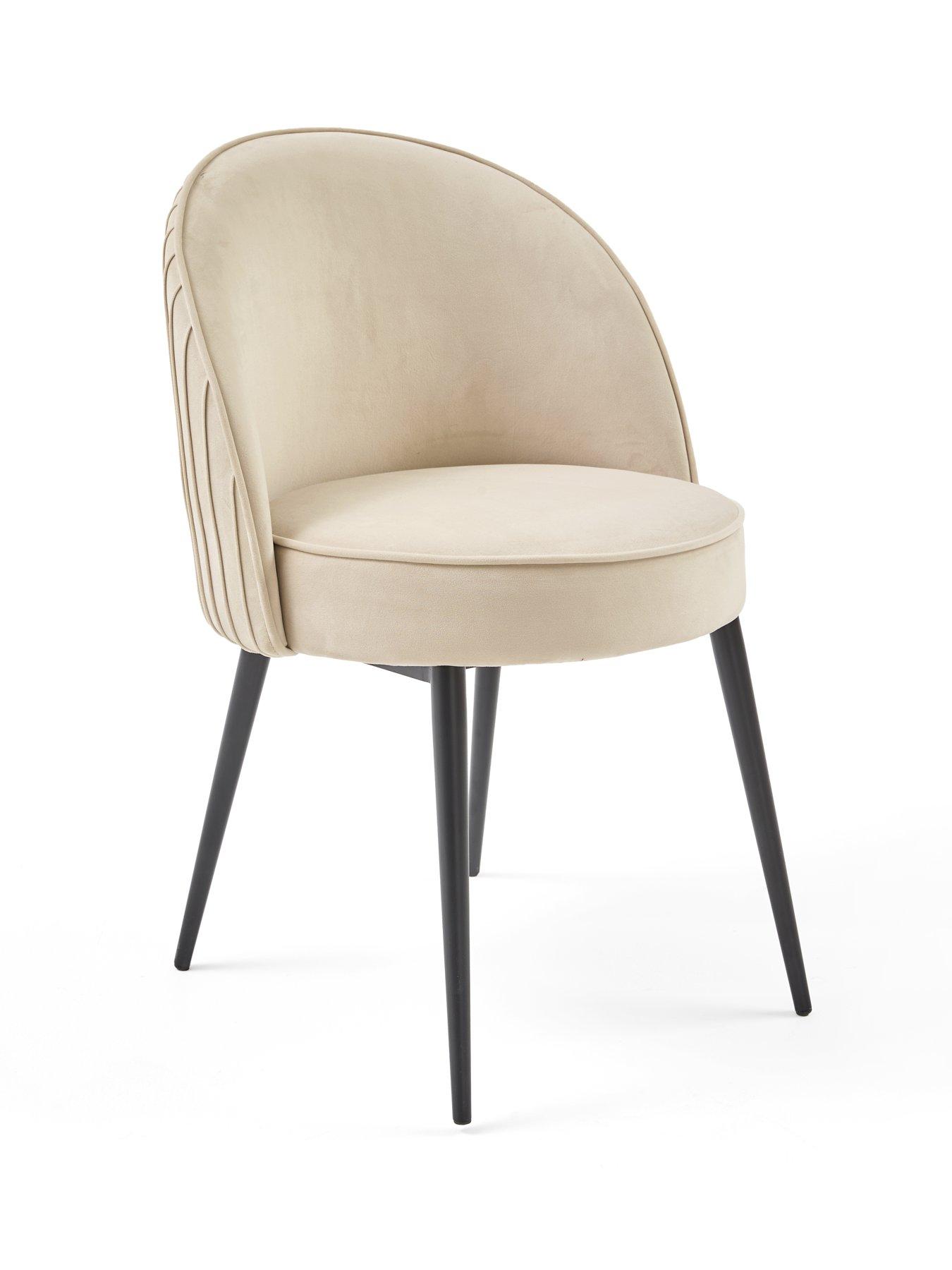 Image 5 of 7 of The Very Collection Carina Black 200cm Oval Dining Table And 4 Mia Pleated Back Chairs
