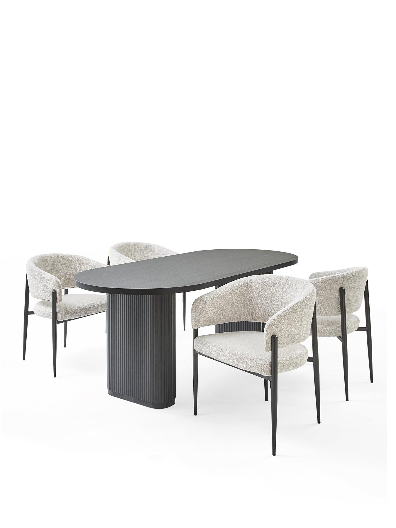 Image 2 of 7 of The Very Collection Carina Black 200cm Oval Dining Table &amp; 4 Romie Chairs - FSC&reg; Certified