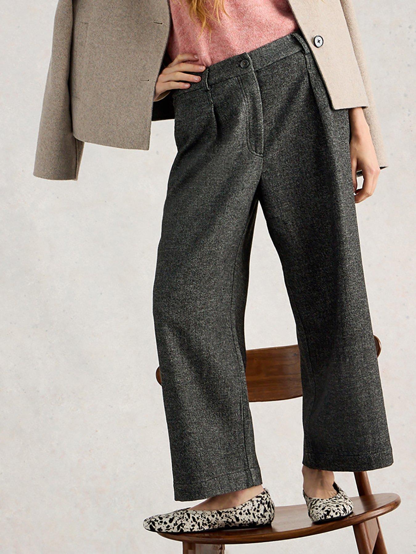 Image 1 of 7 of White Stuff Belle Tweedy Wide Leg Crop