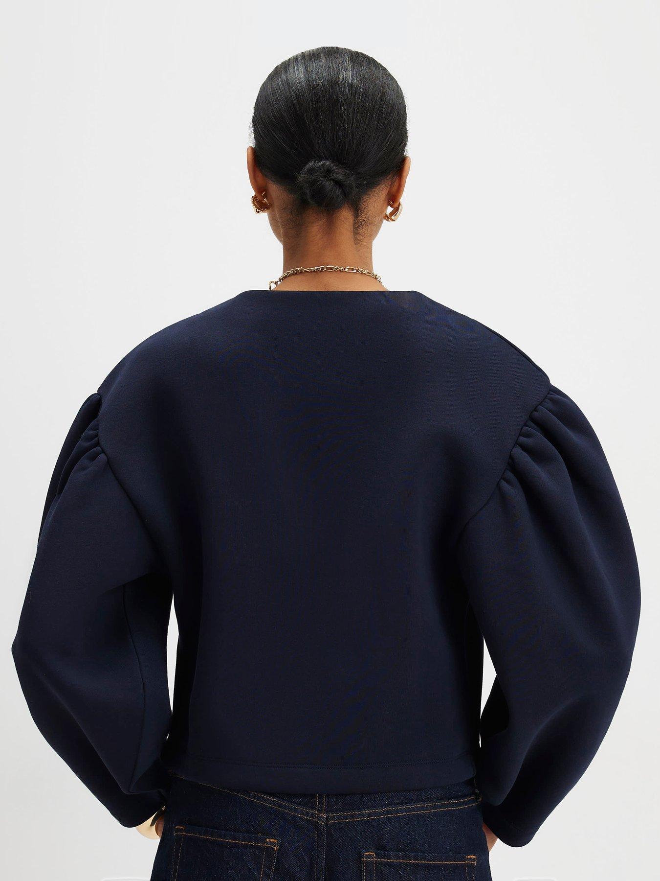 Image 2 of 4 of River Island Long Sleeve Button Detail Cardigan - Blue