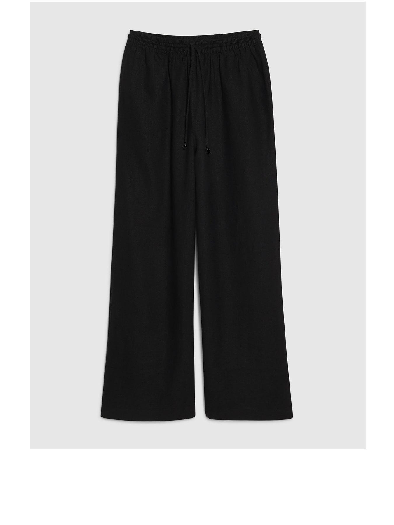 River Island Linen Trousers - Black