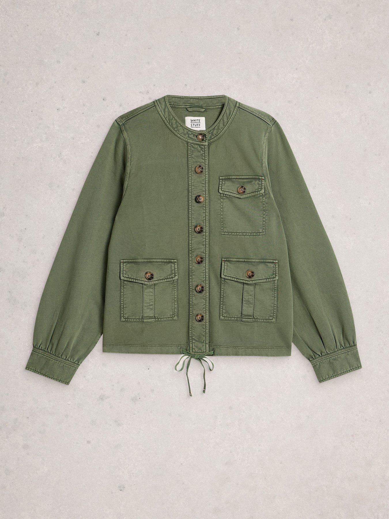 Image 5 of 6 of White Stuff Demi Utility Jersey Jacket - Green