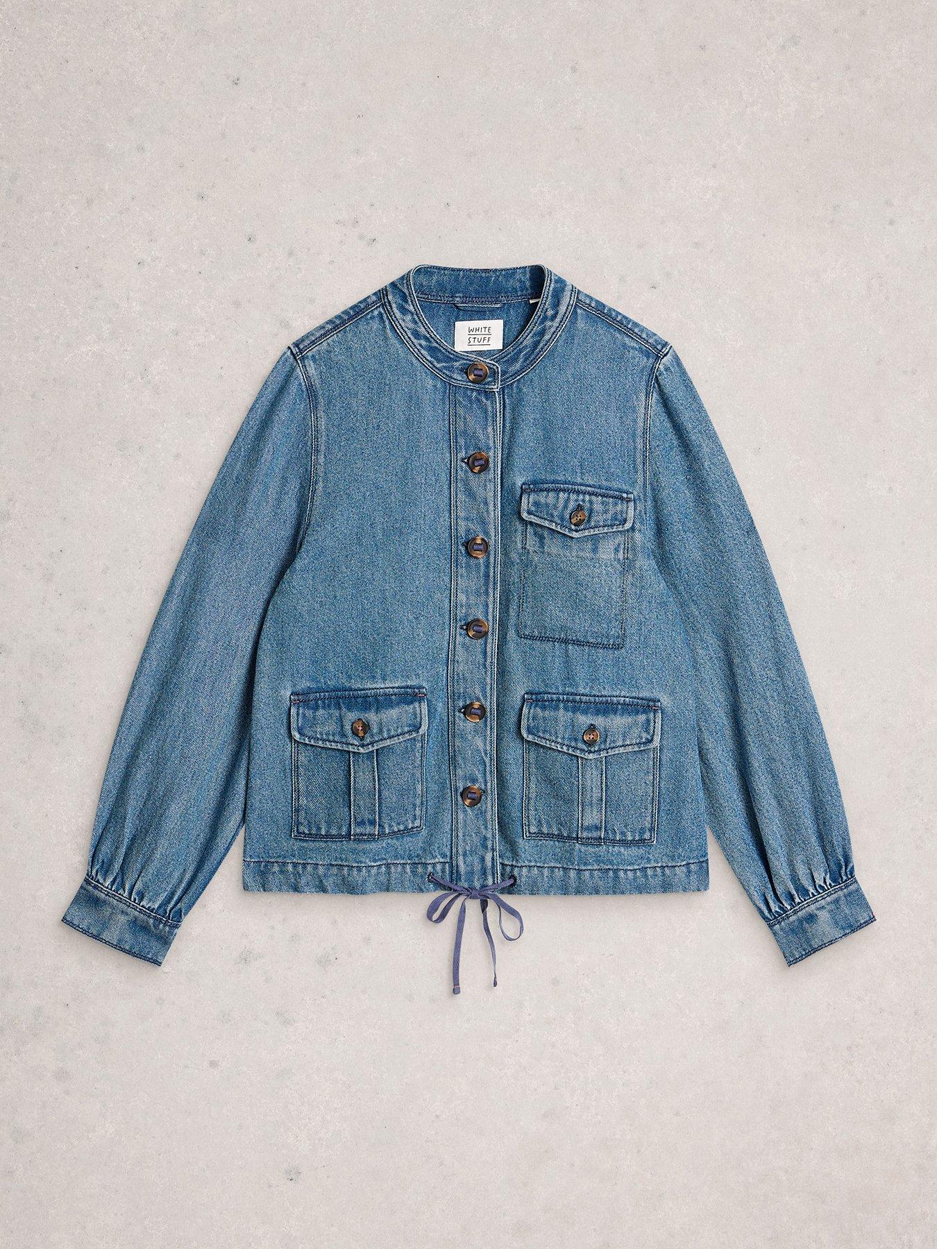 Image 5 of 6 of White Stuff Demi Utility Denim Jacket - Blue