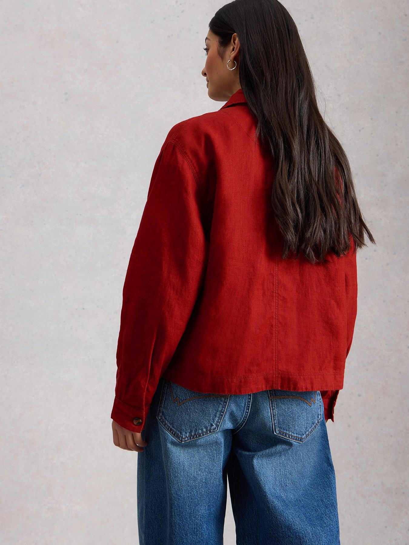 Image 2 of 6 of White Stuff Isabel Linen Jacket - Red