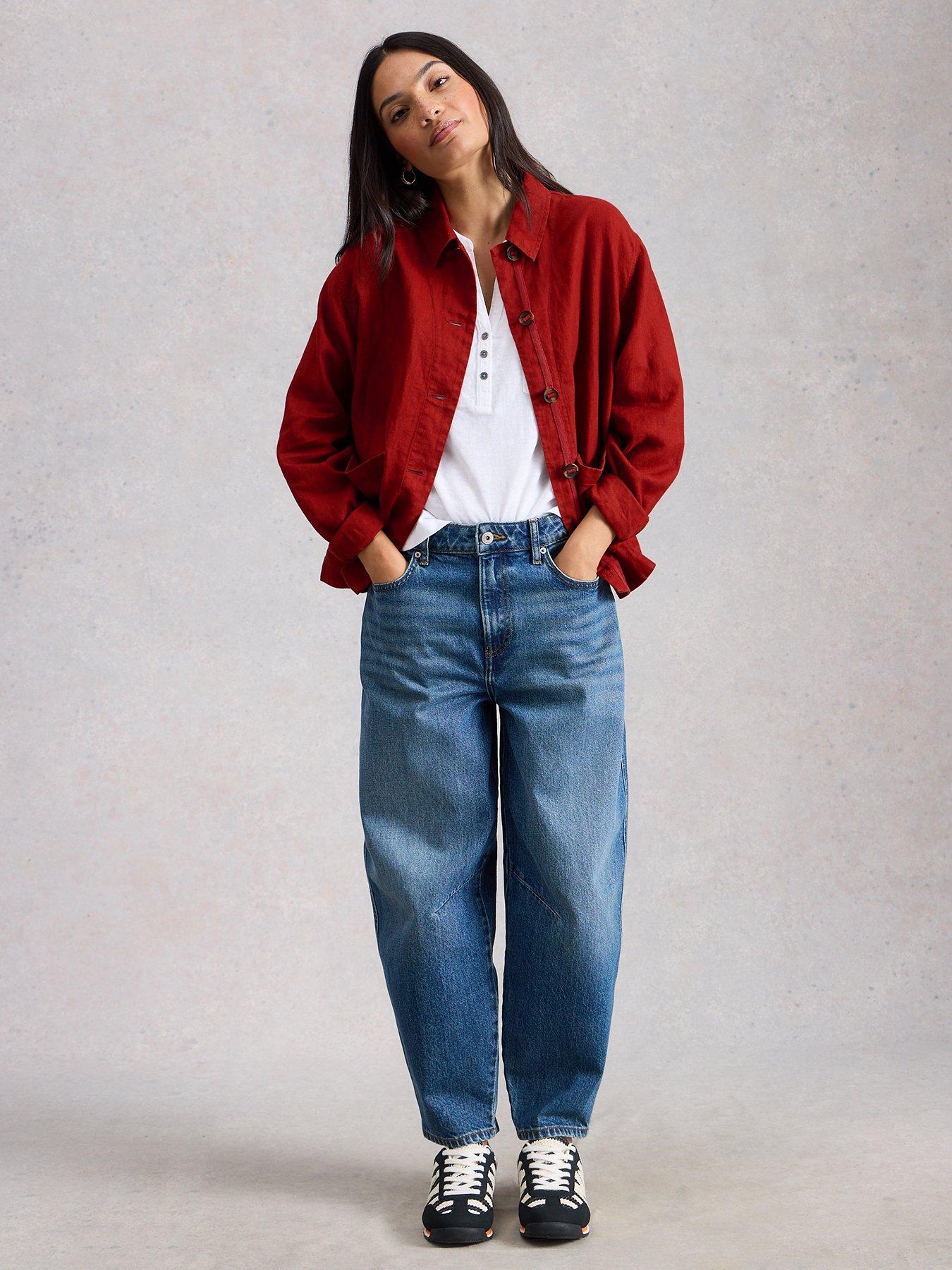 Image 3 of 6 of White Stuff Isabel Linen Jacket - Red