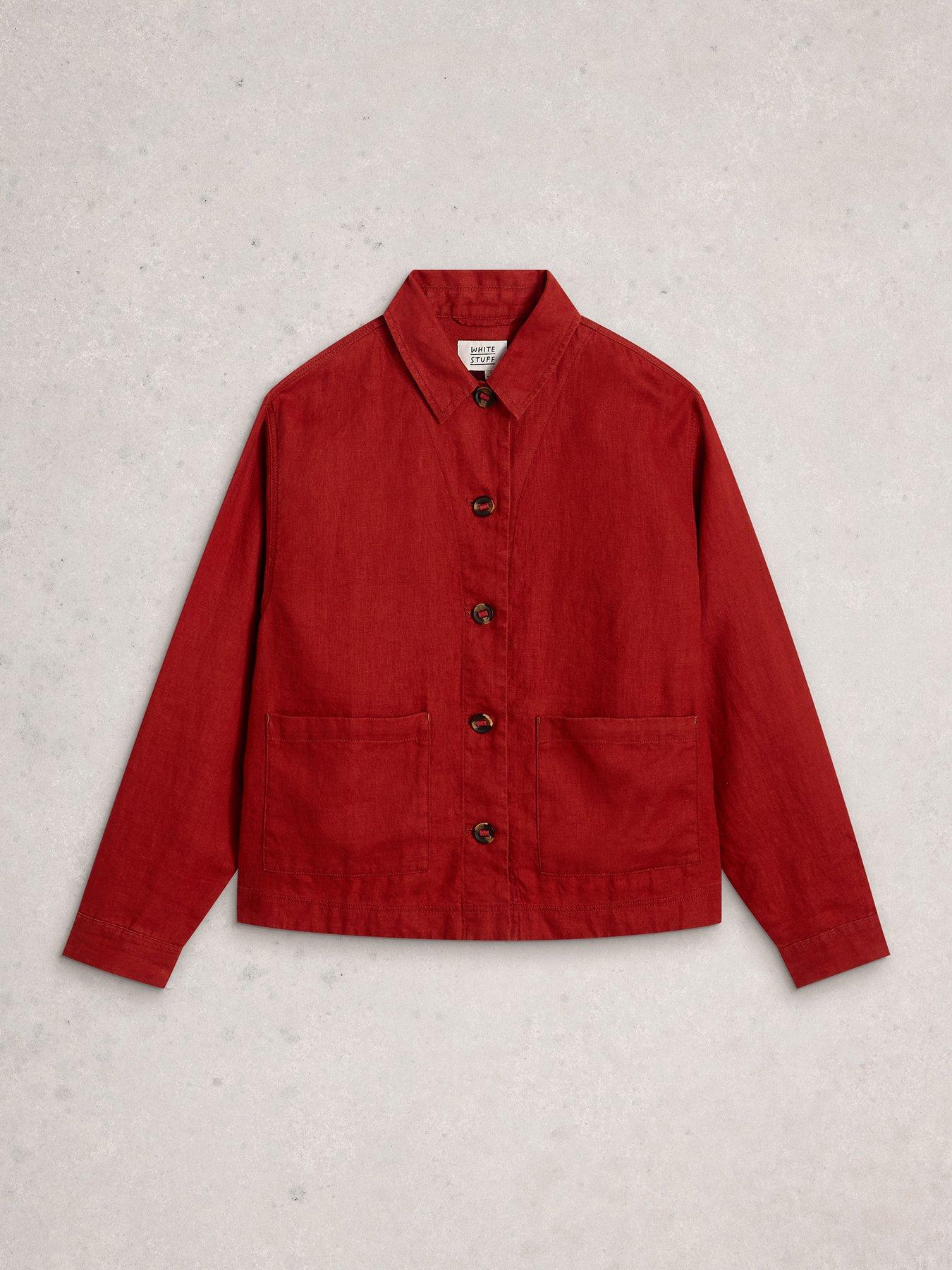 Image 5 of 6 of White Stuff Isabel Linen Jacket - Red