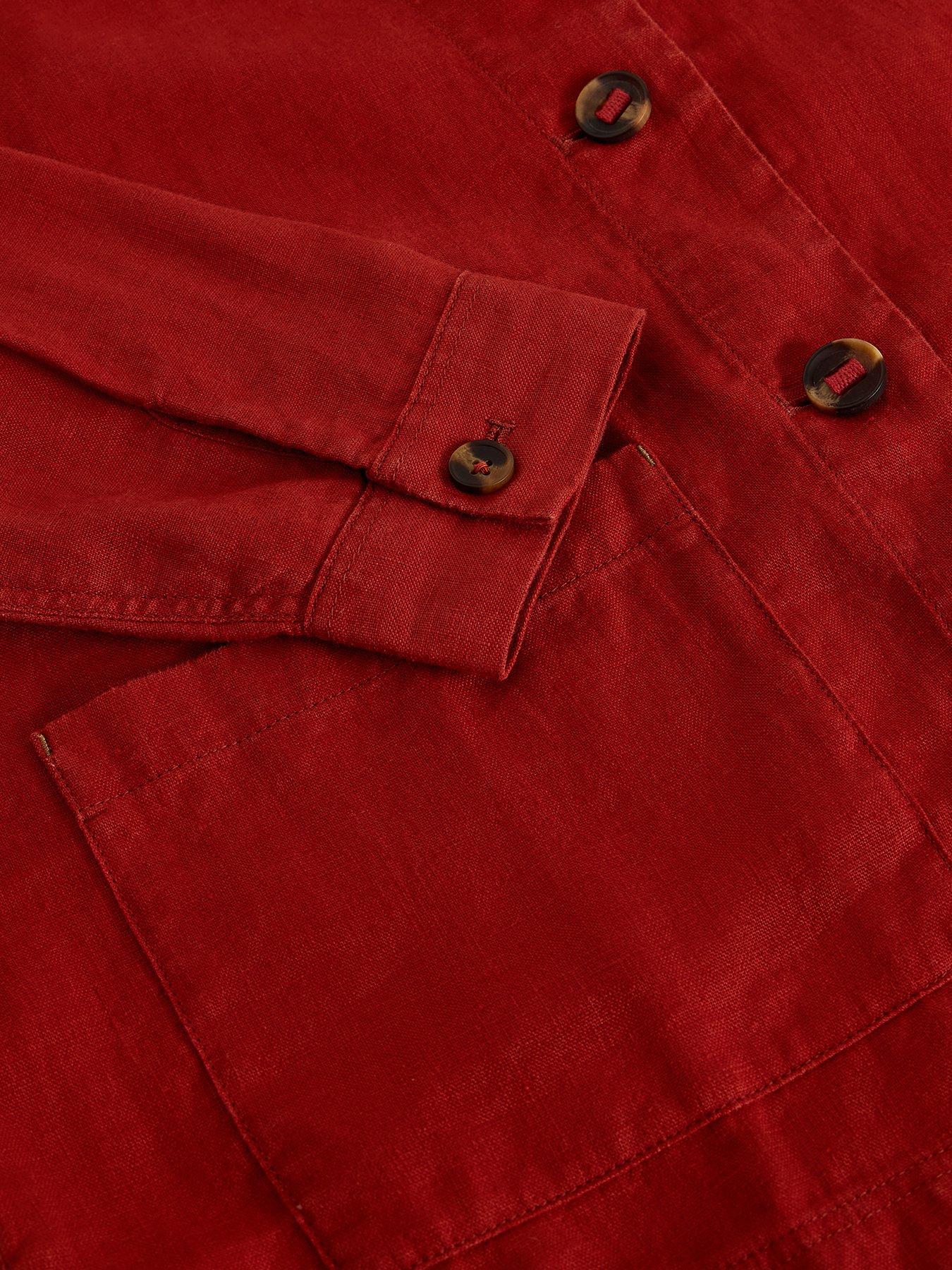 Image 6 of 6 of White Stuff Isabel Linen Jacket - Red