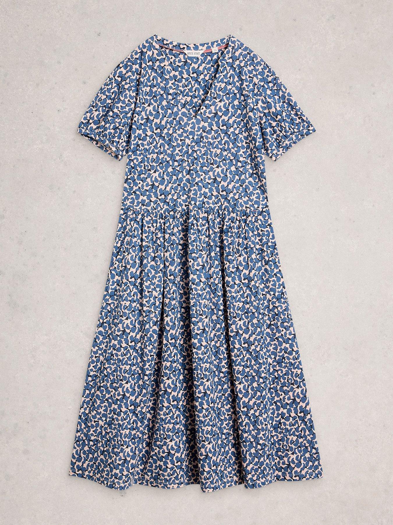 Image 5 of 6 of White Stuff Leah Jersey Dress - Blue